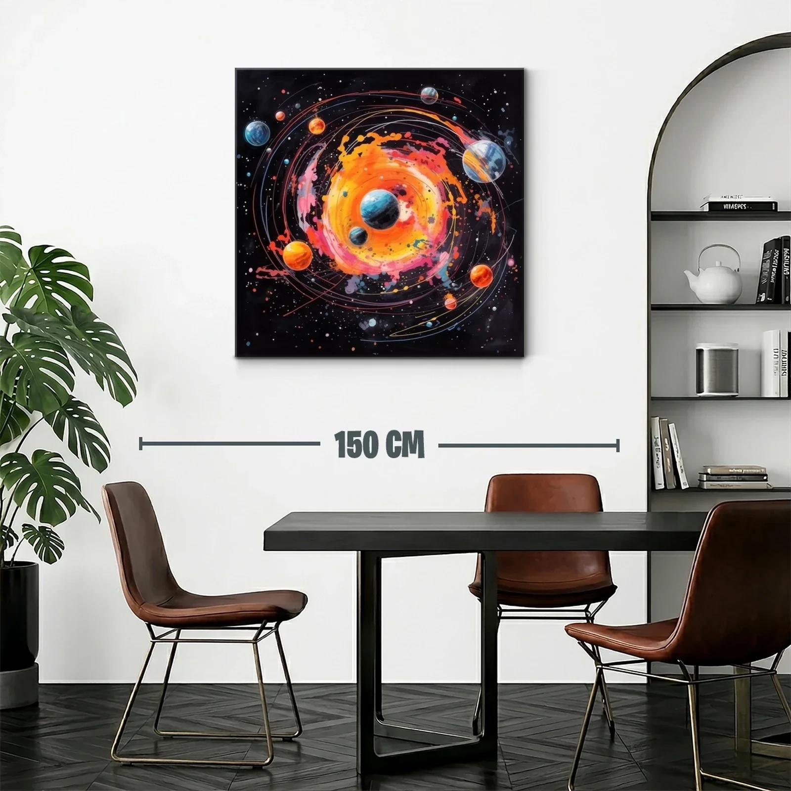 Explosión cósmica con planetas en órbitas vibrantes — miniatura 2