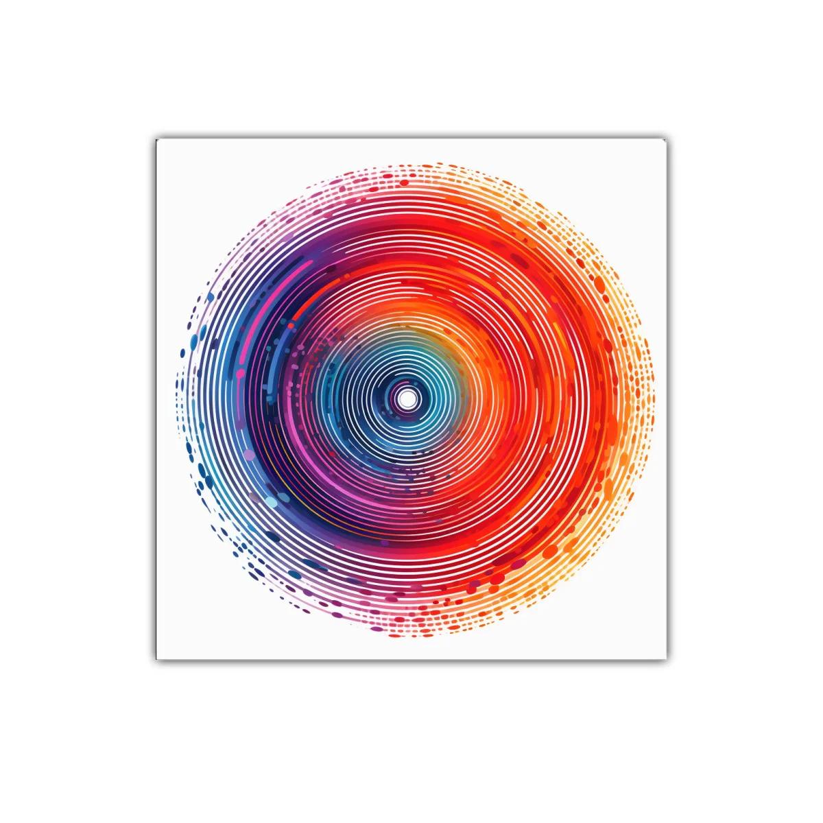 Cuadro decorativo círculo vibrante con colores intensos