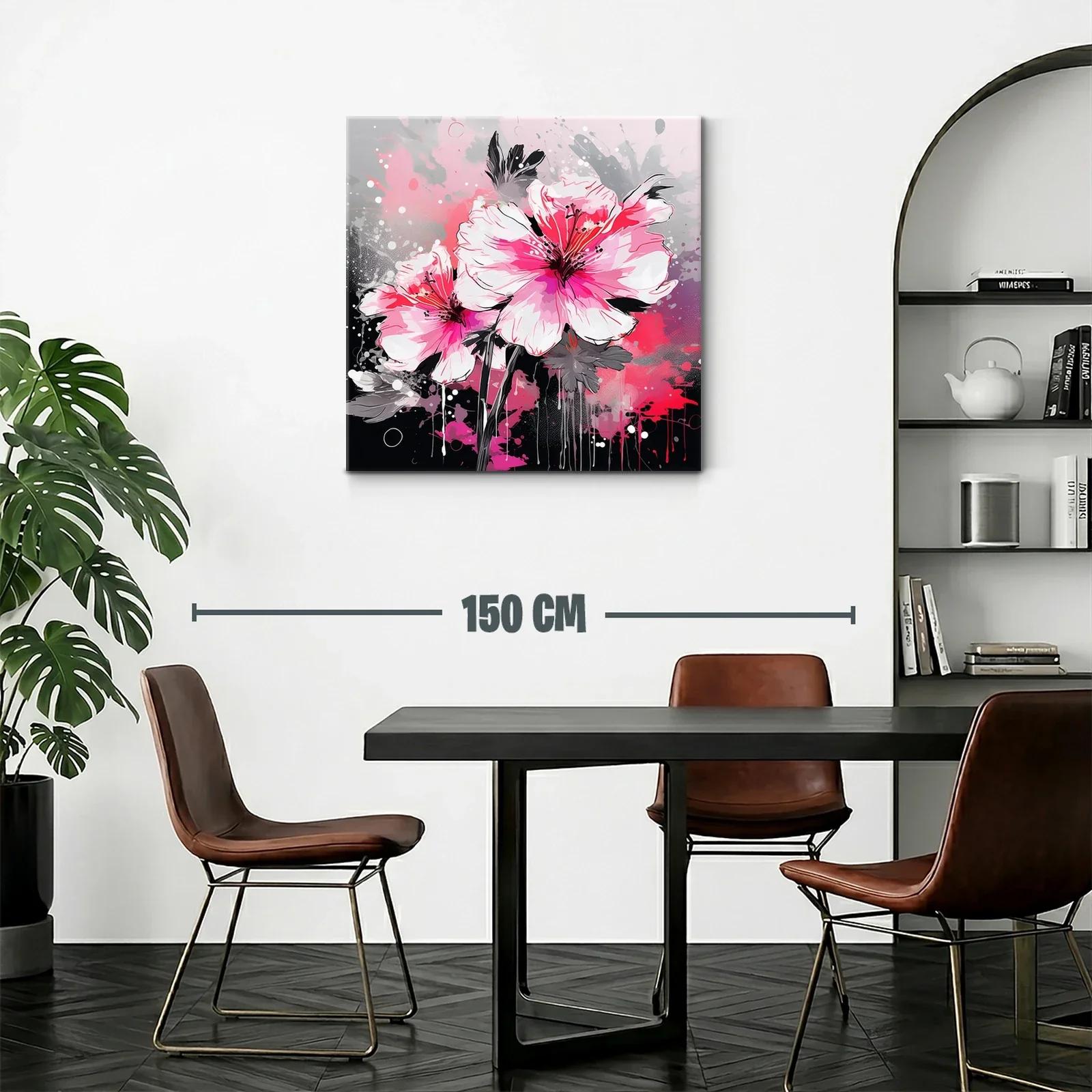 Flores vibrantes en tonos rosas y grises modernos — miniatura 2