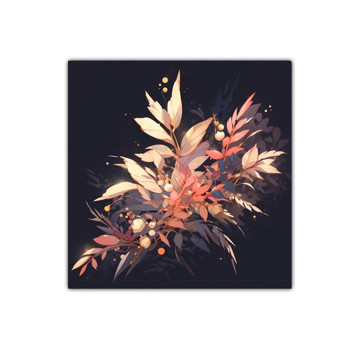 Composición Floral en Tonos Cálidos sobre Fondo Oscuro — imagen principal