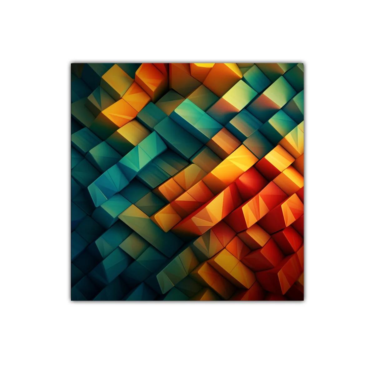 Cuadro Decorativo con Composición Geométrica en Tonos Cálidos — imagen principal