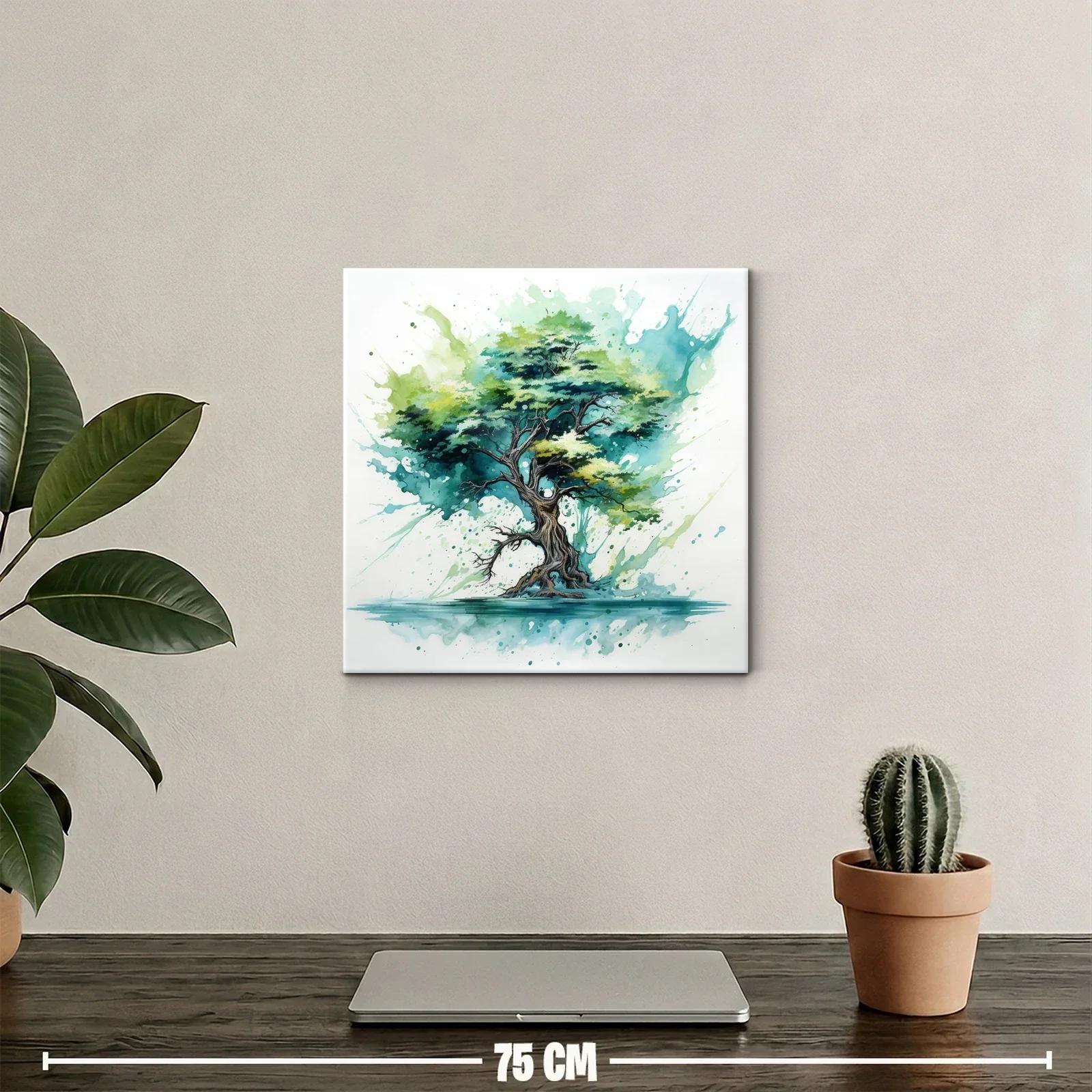 Árbol vibrante con tonos verdes y azules — miniatura 2