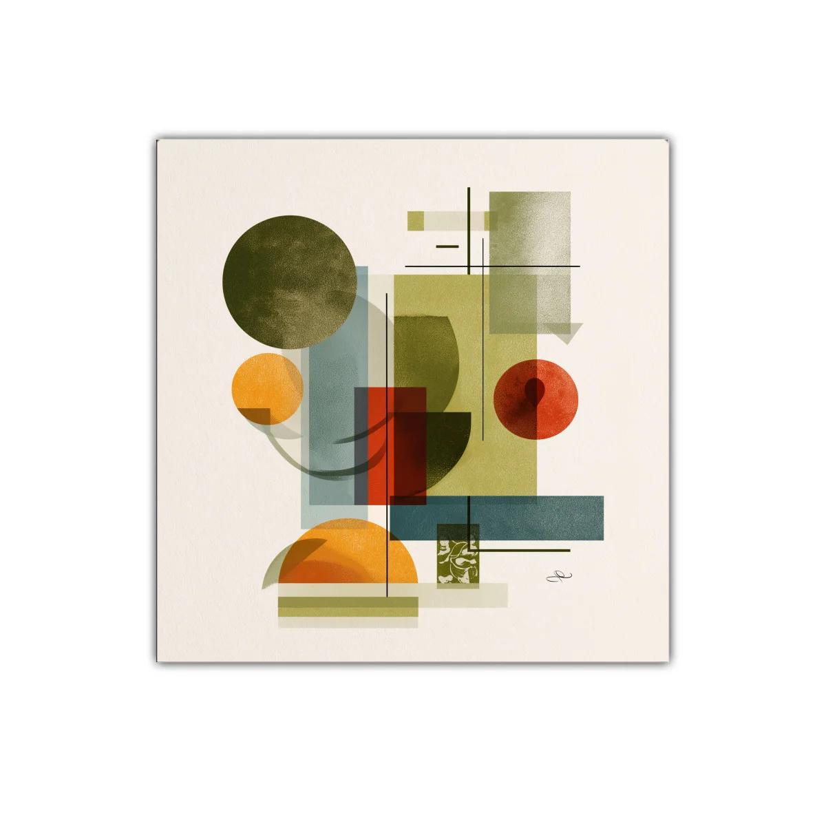 Composición abstracta con formas geométricas en tonos tierra — imagen principal