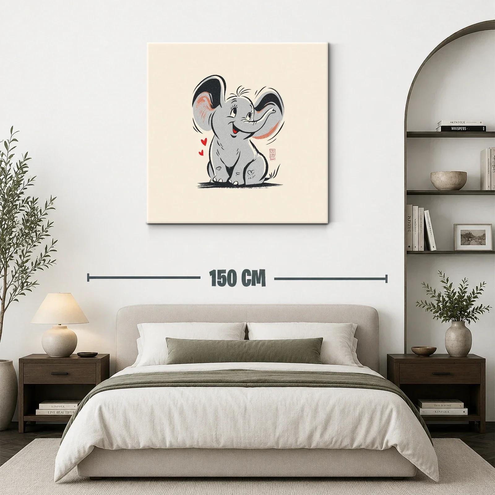 Cuadro infantil de elefante adorable con carisma — miniatura 3