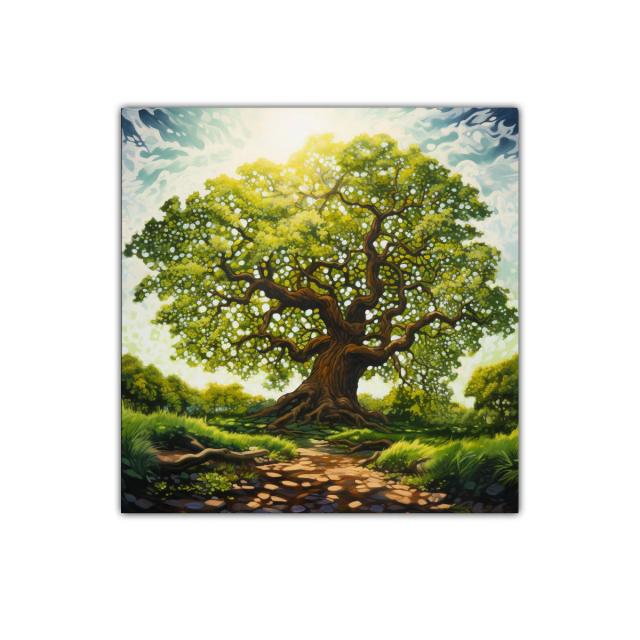 Árbol majestuoso iluminado por luz natural