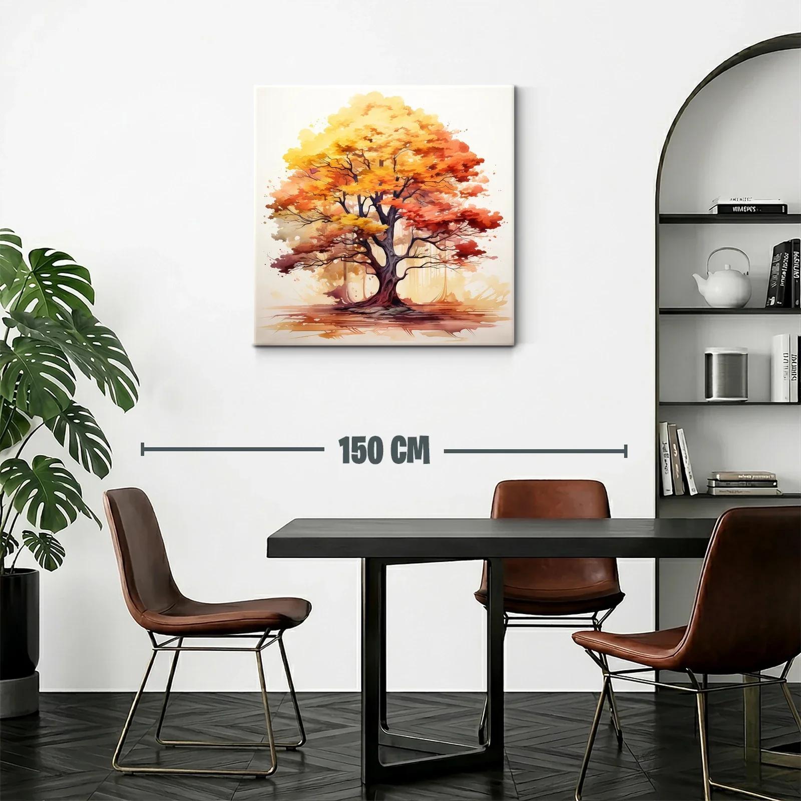 Arbol otoñal con tonos cálidos intensos y vibrantes — miniatura 2