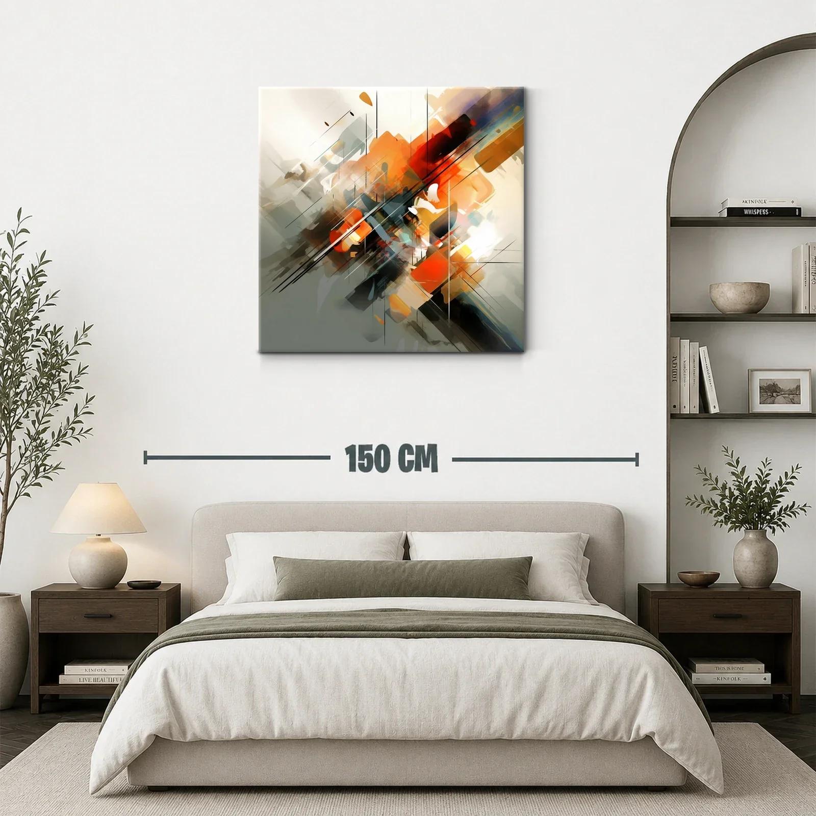 Composición abstracta con dinamismo en tonos cálidos — miniatura 3