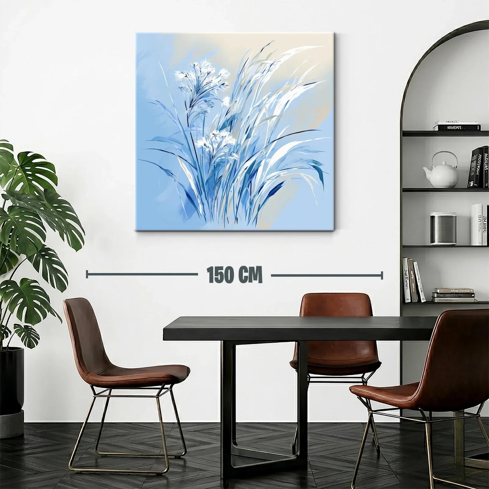 Delicada composición de flores y hojas en tonos azules — miniatura 2