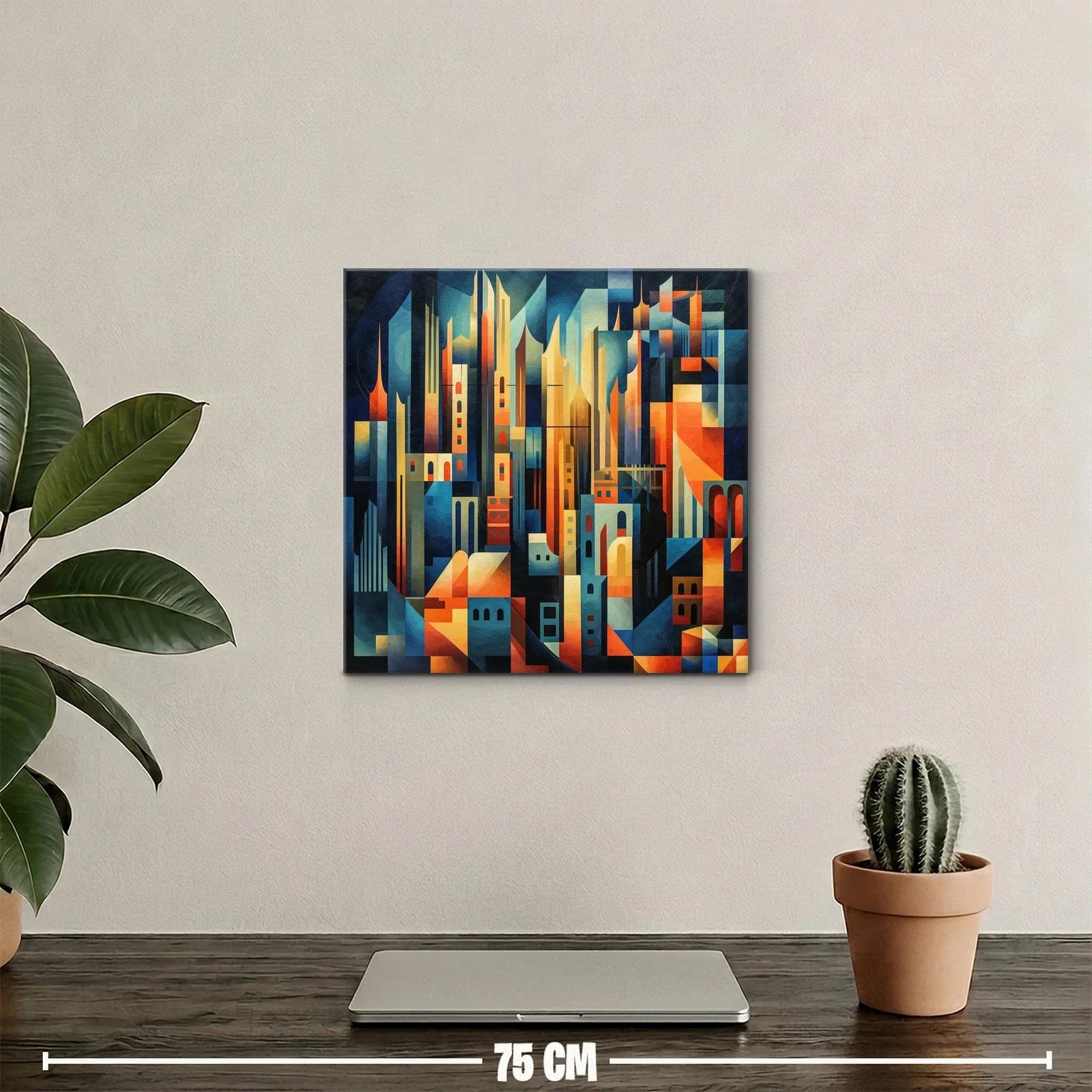 Composición abstracta de ciudad con formas geométricas vibrantes — miniatura 2