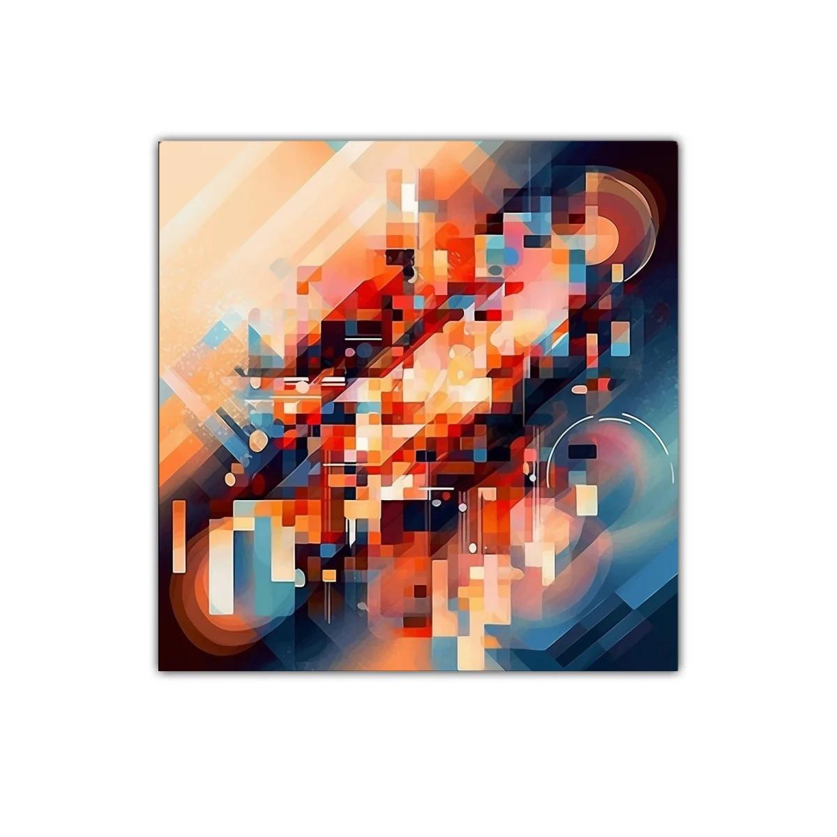 Composición abstracta vibrante con tonos cálidos y fríos — imagen principal