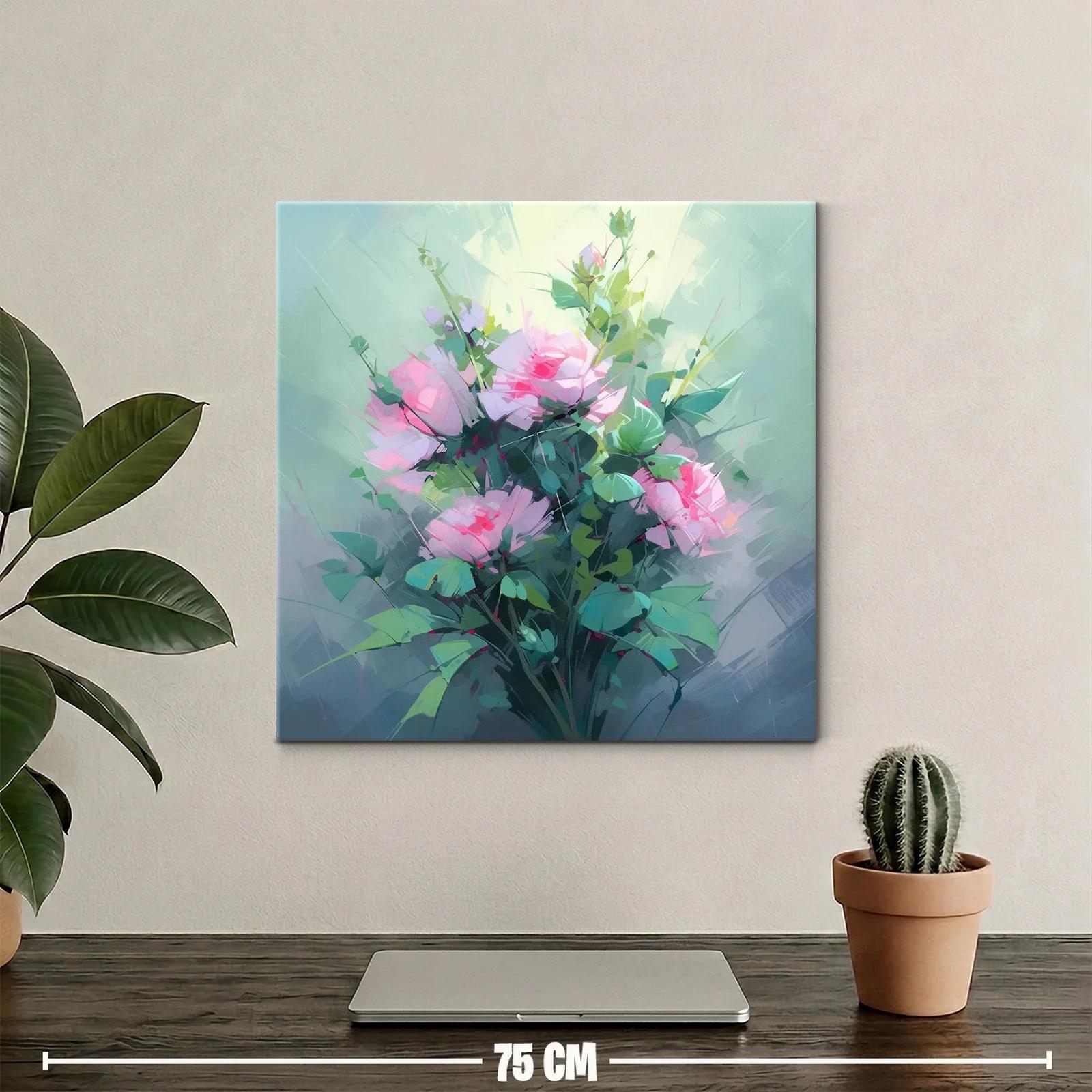 Ramillete de rosas rosadas con follaje verde sutil — miniatura 2