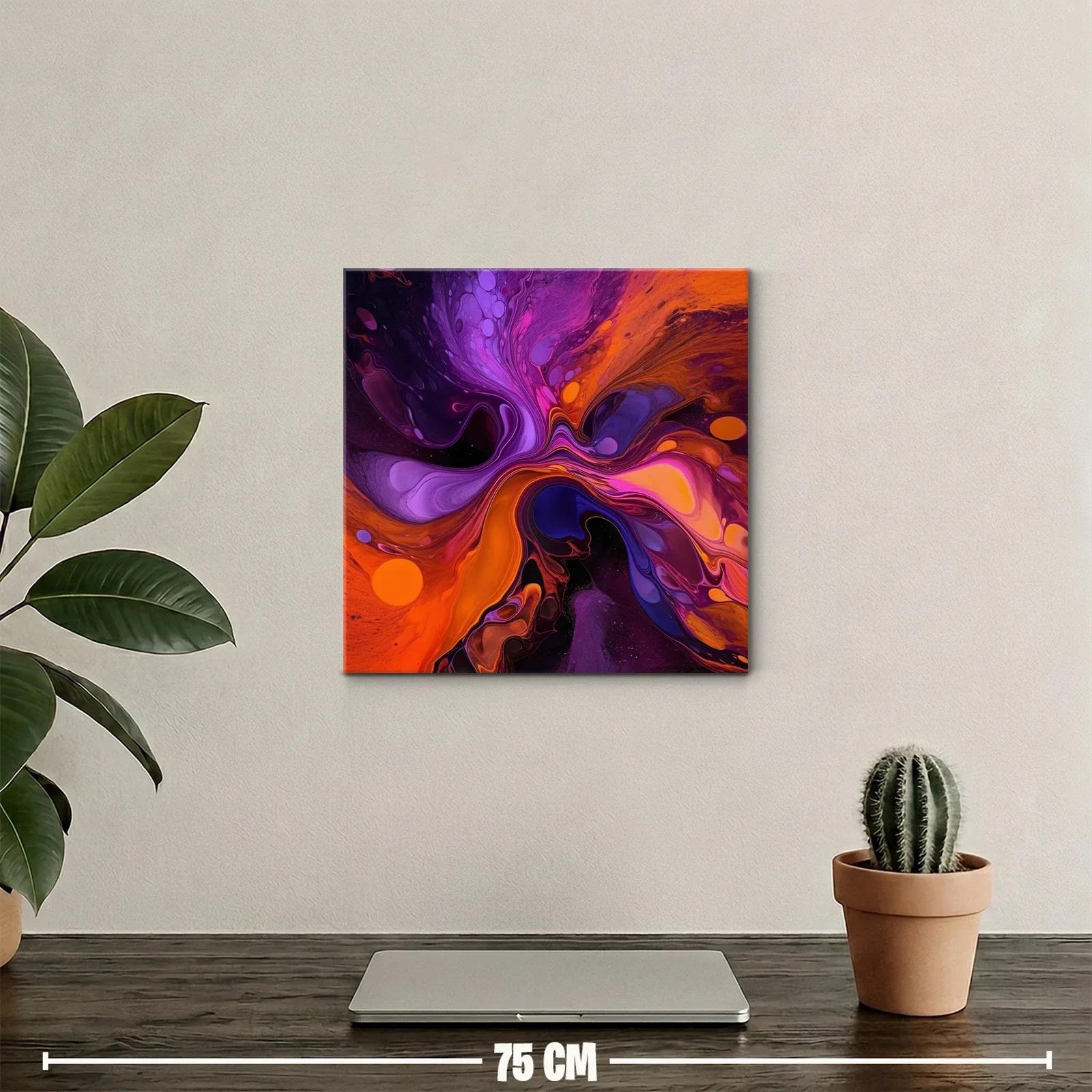 Explosión abstracta en tonos morados y naranjas vibrantes — miniatura 2