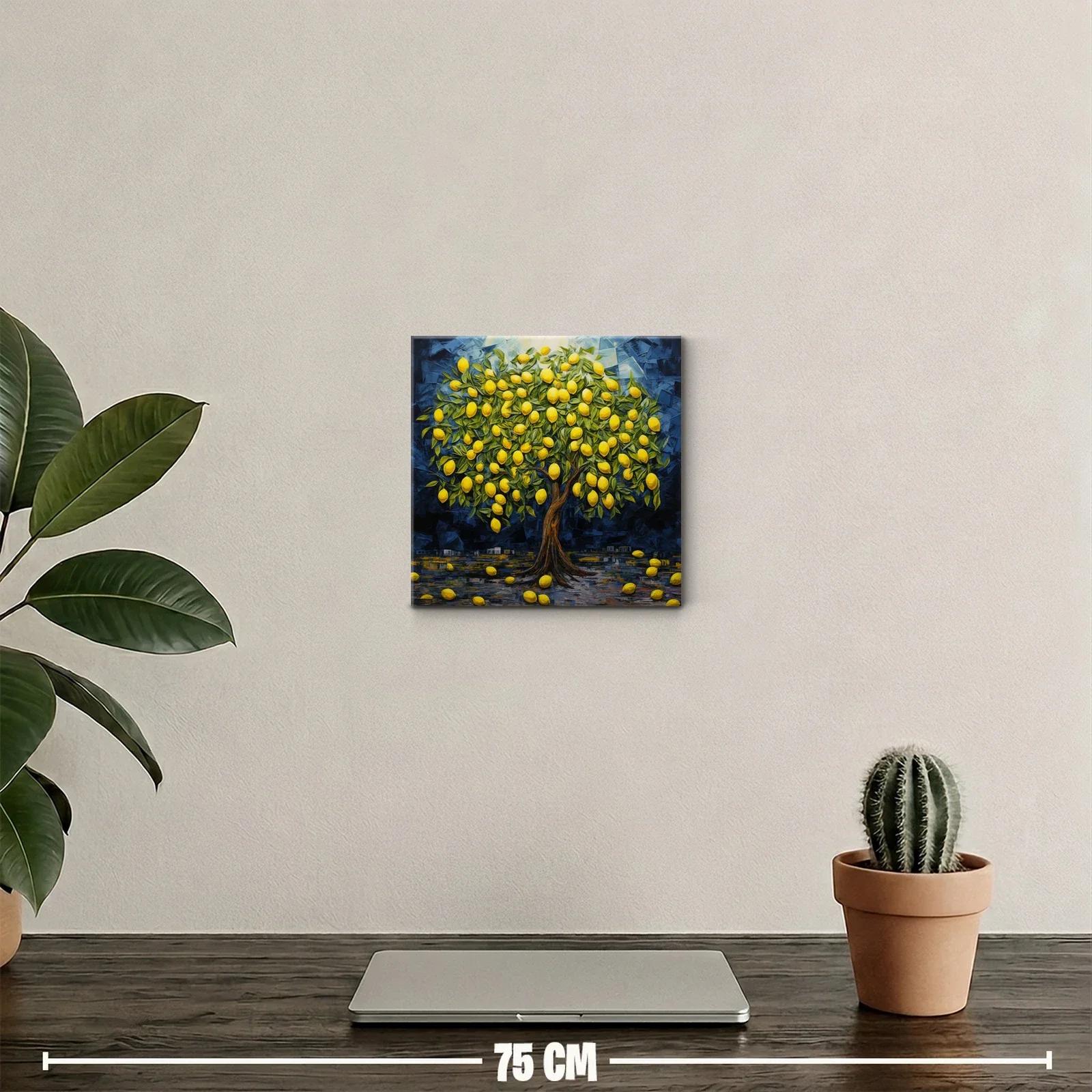 Árbol cargado de limones en tono vibrante azul noche — miniatura 2