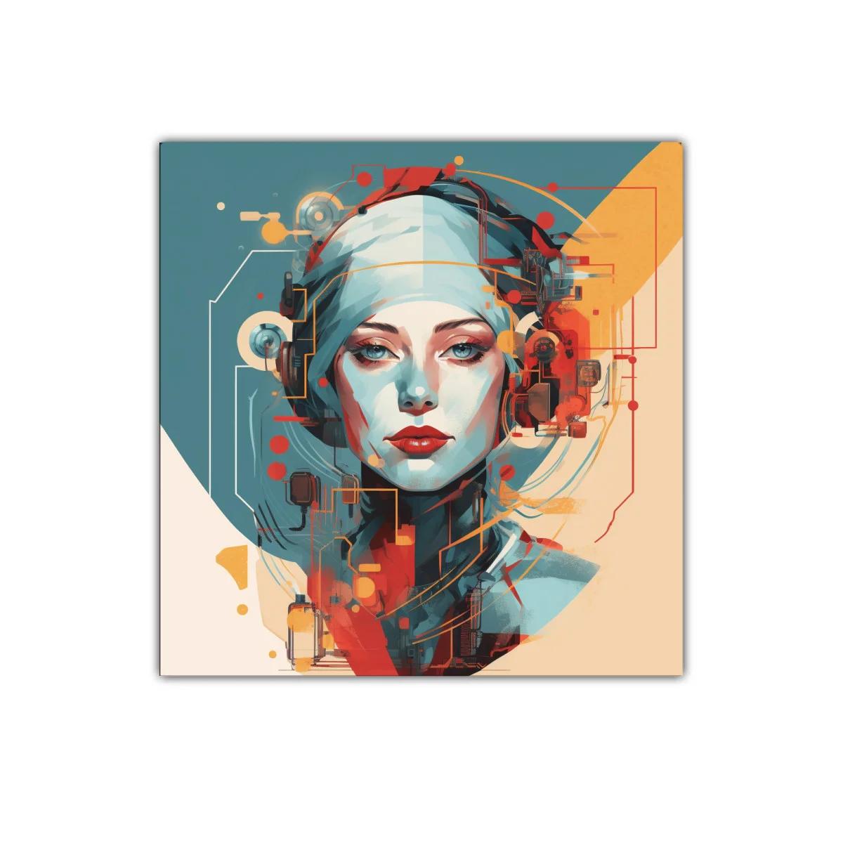 Retrato moderno con paleta vibrante y detalles futuristas — imagen principal