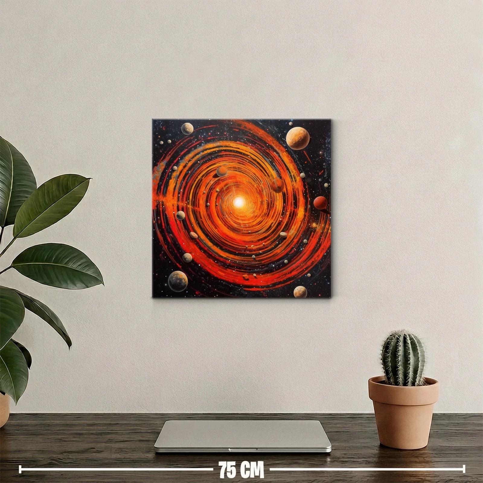 Cuadro cosmos en espiral con vibrantes tonos rojos y naranjas — miniatura 2