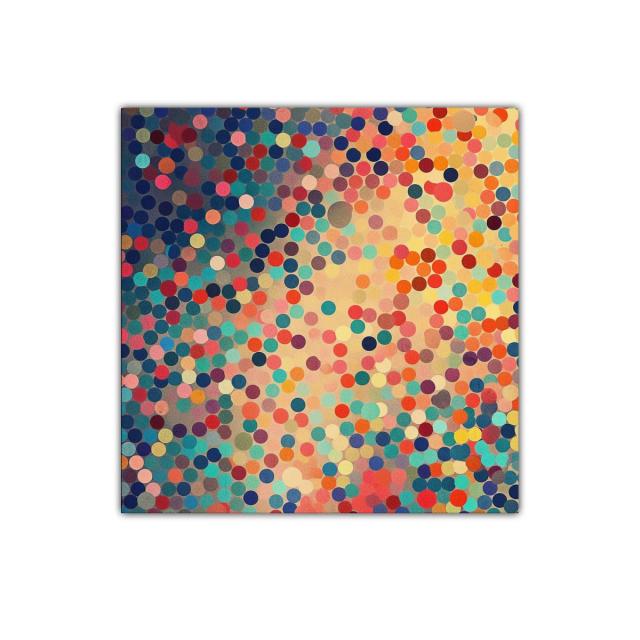 Cuadro abstracto con patrón vibrante de círculos coloridos
