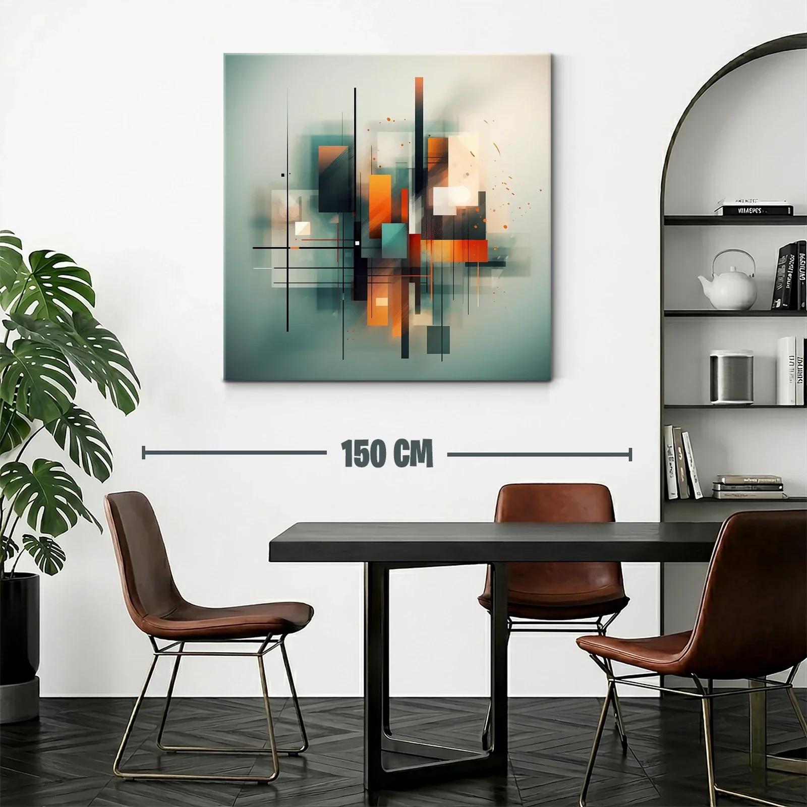 Composición abstracta en tonos cálidos y fríos — miniatura 2