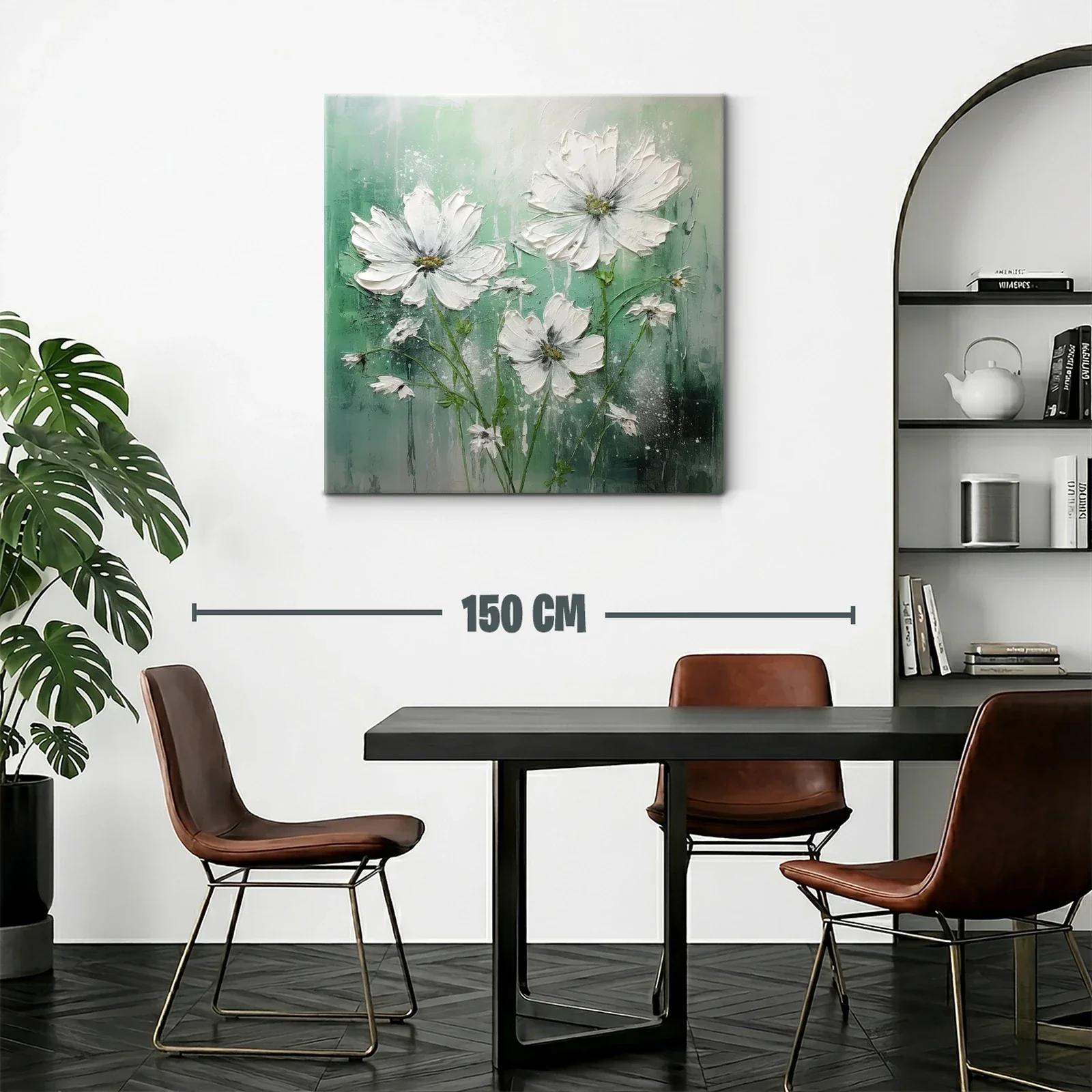 Cuadro floral en tonos verdes y blancos suaves — miniatura 2