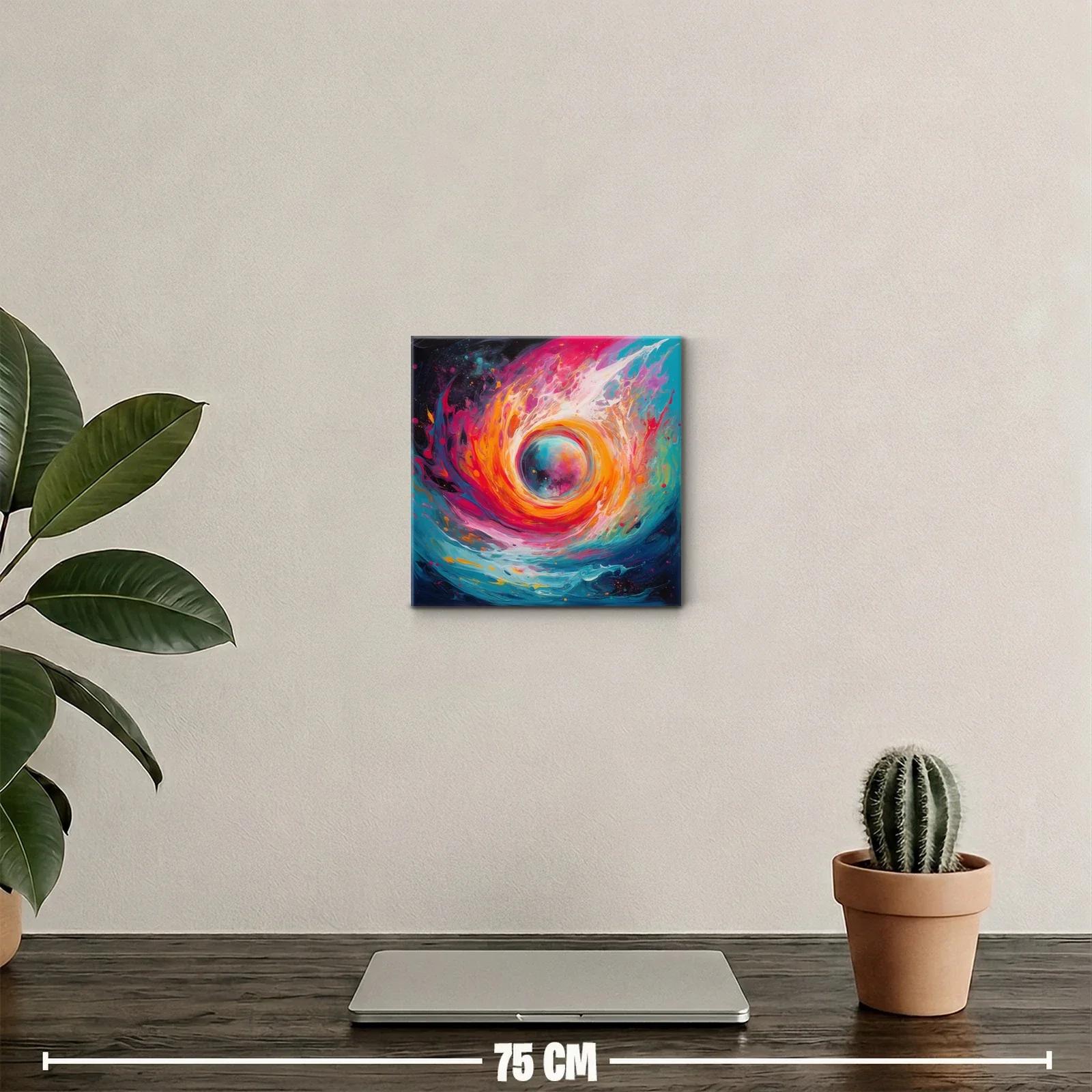 Cuadro abstracto con explosión de colores vibrantes — miniatura 2