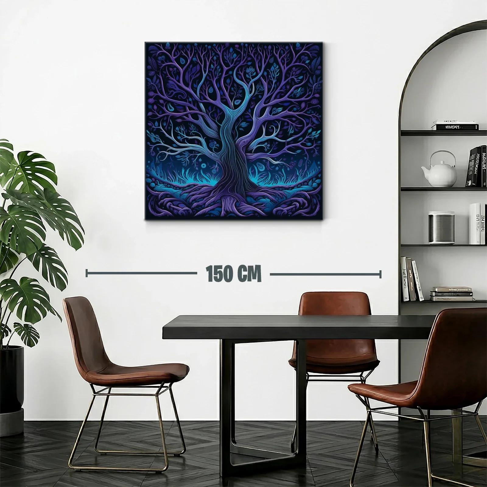 Árbol místico en tonos azules y violetas vibrantes — miniatura 2
