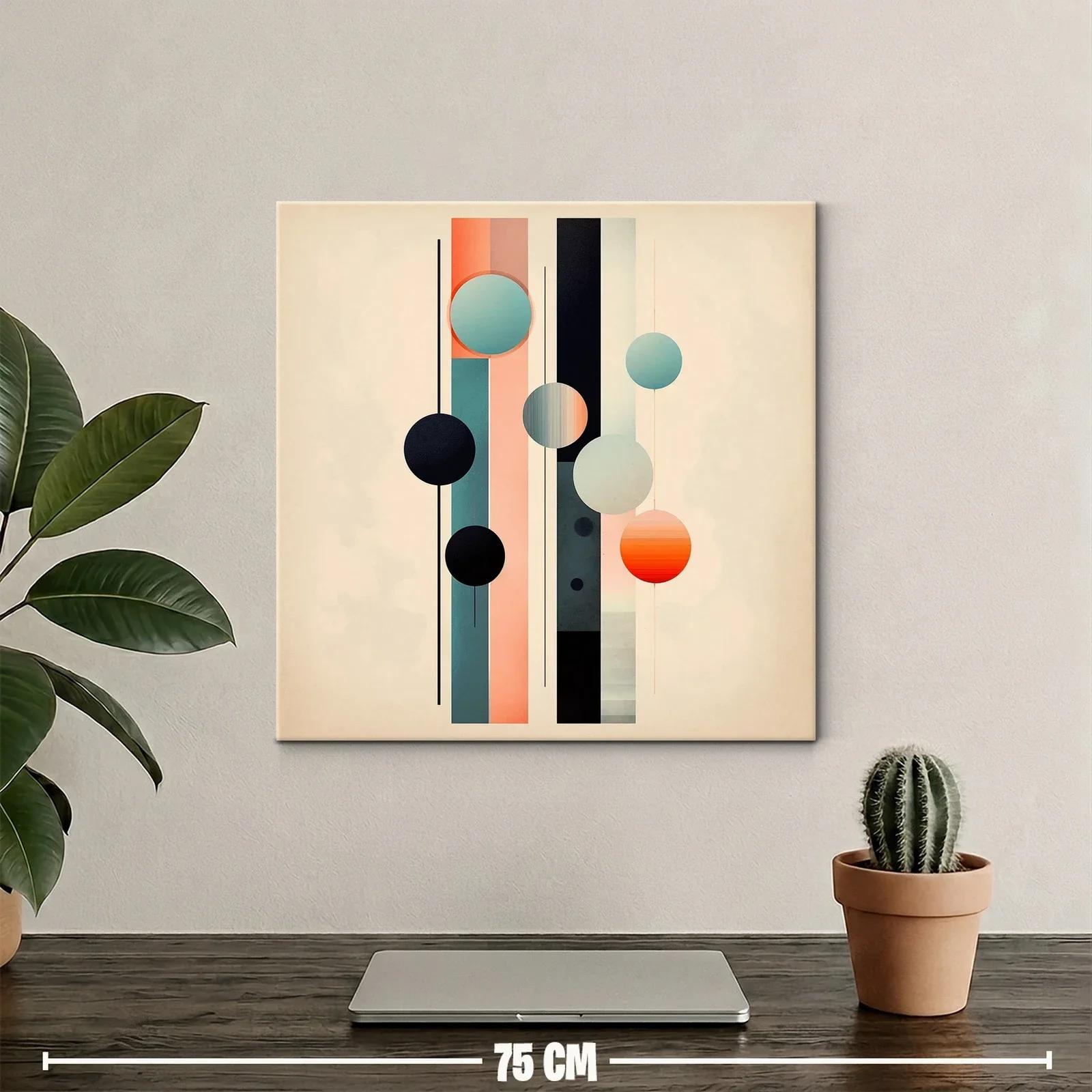 Composición geométrica con círculos y líneas verticales — miniatura 2