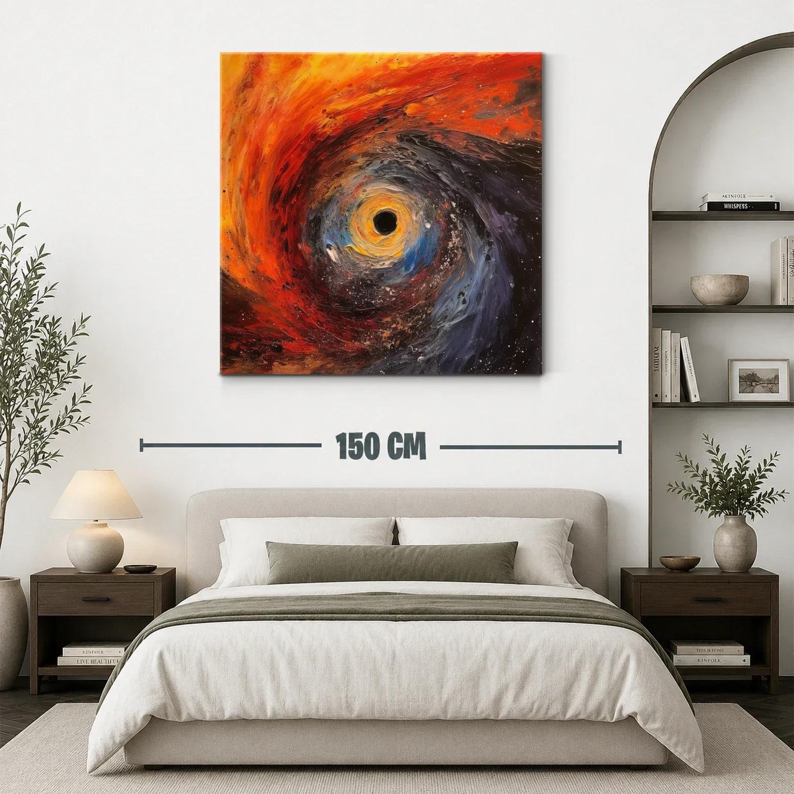 Cuadro abstracto de remolino cósmico en tonos intensos — miniatura 3
