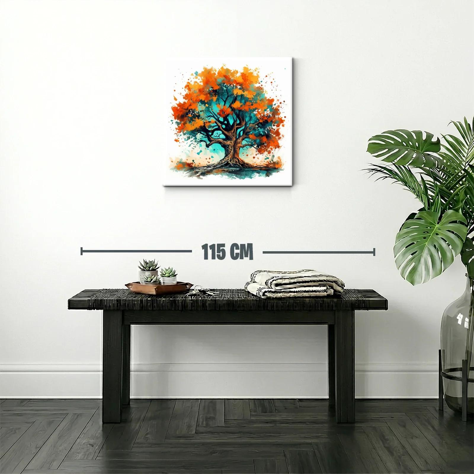 Árbol vibrante con tonos cálidos y frescos en composición dinámica — miniatura 2