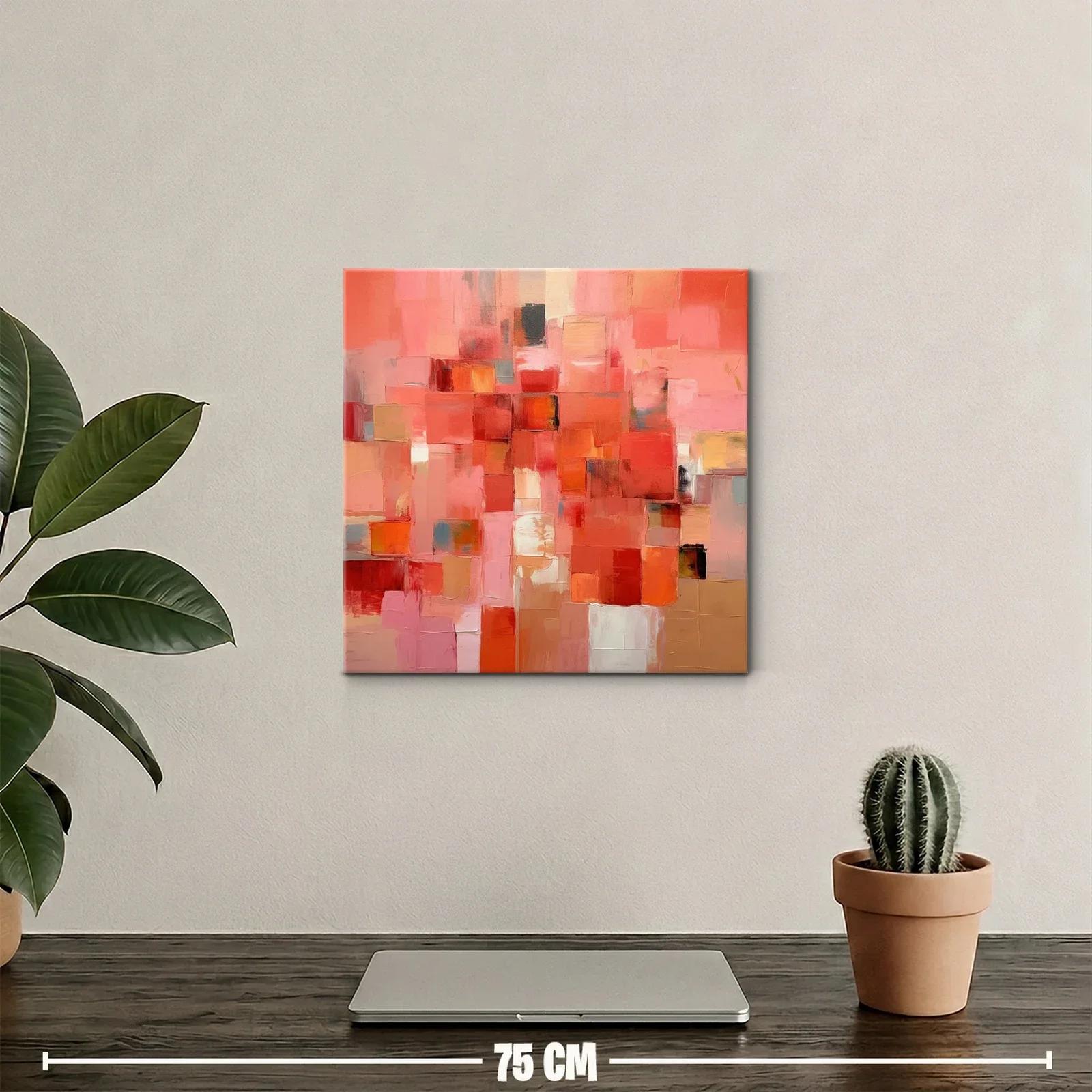 Cuadro abstracto con intensos tonos rojos y rosas — miniatura 2
