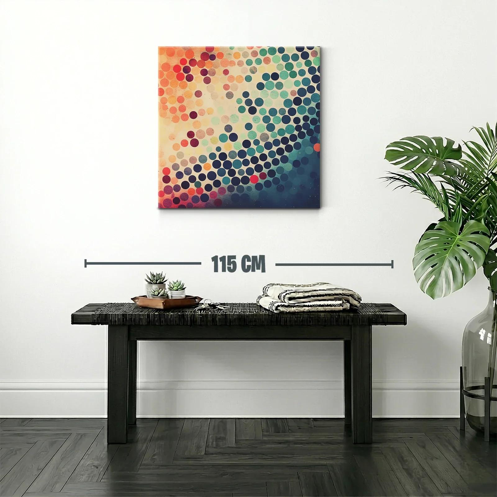 Composición abstracta de círculos en tonos cálidos y fríos — miniatura 2