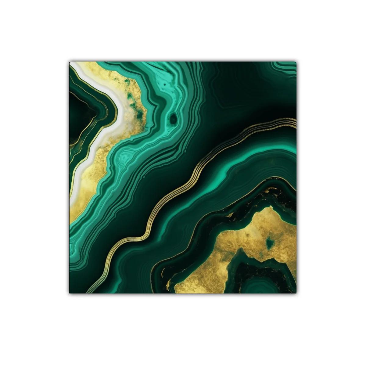 Diseño abstracto tonos verdes con detalles dorados elegantes