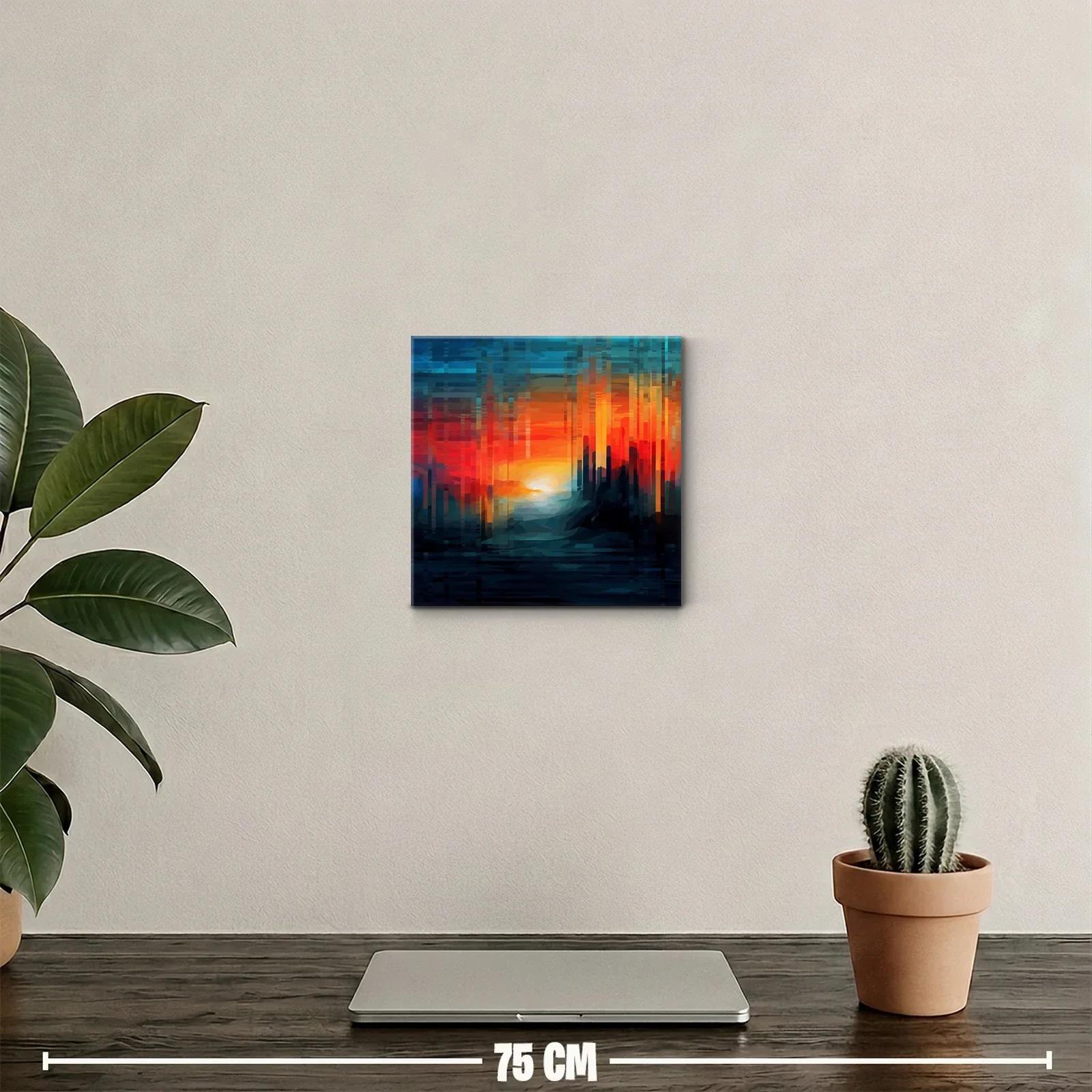 Atardecer abstracto con tonos cálidos y fríos vibrantes — miniatura 2