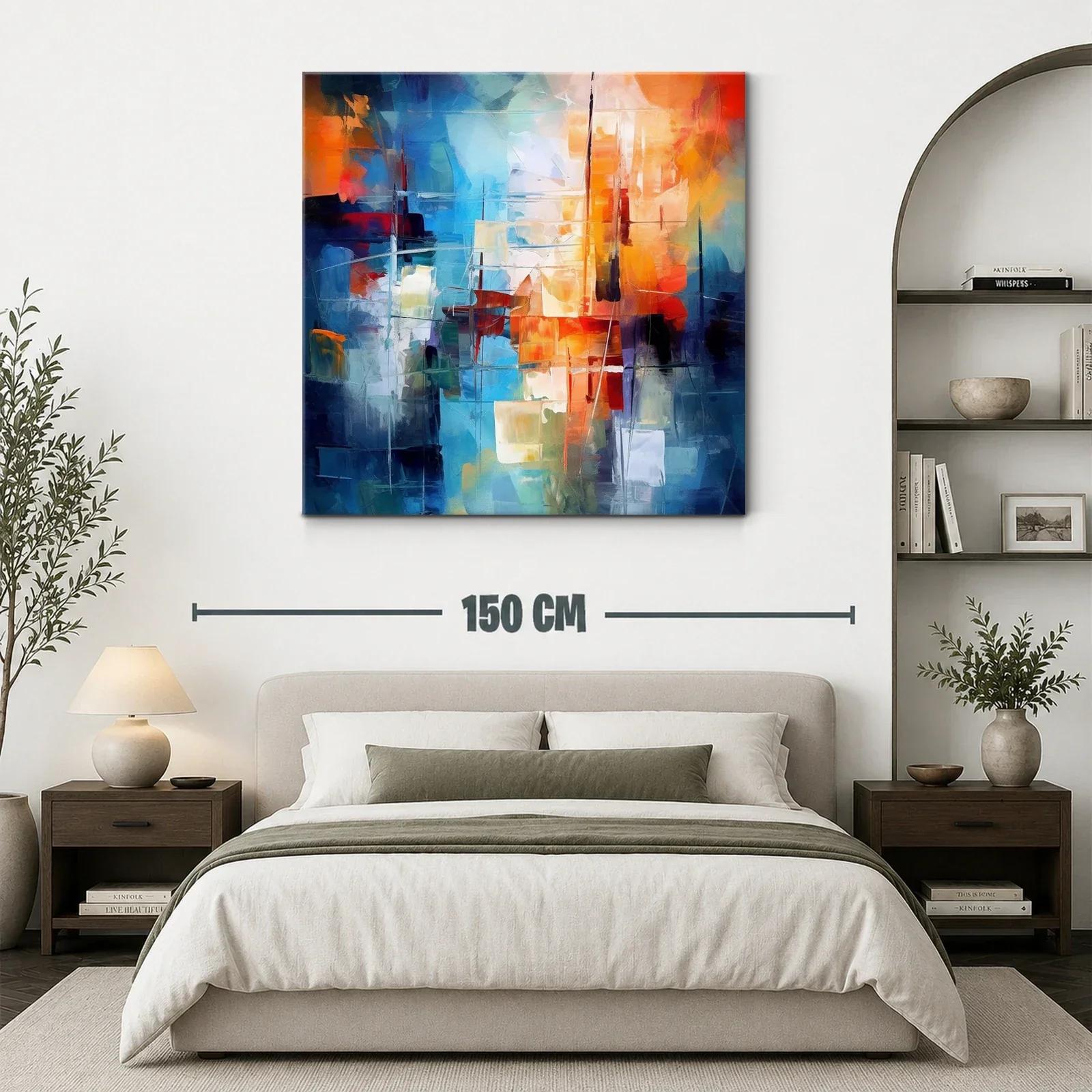 Composición abstracta moderna en tonos azul y naranja — miniatura 3