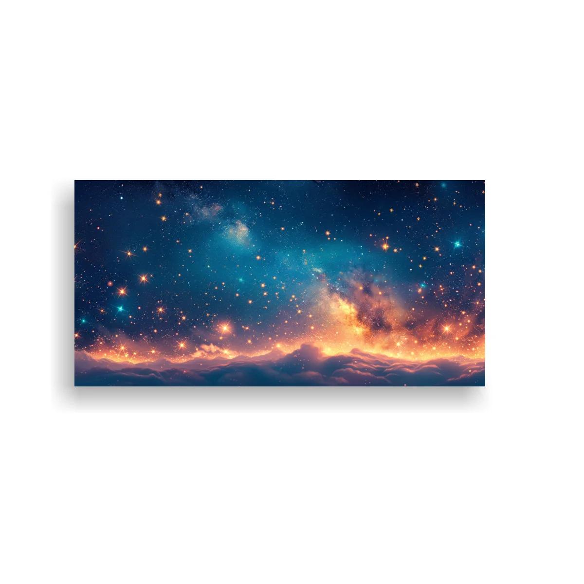 Cuadro cielo estrellado con franja luminosa