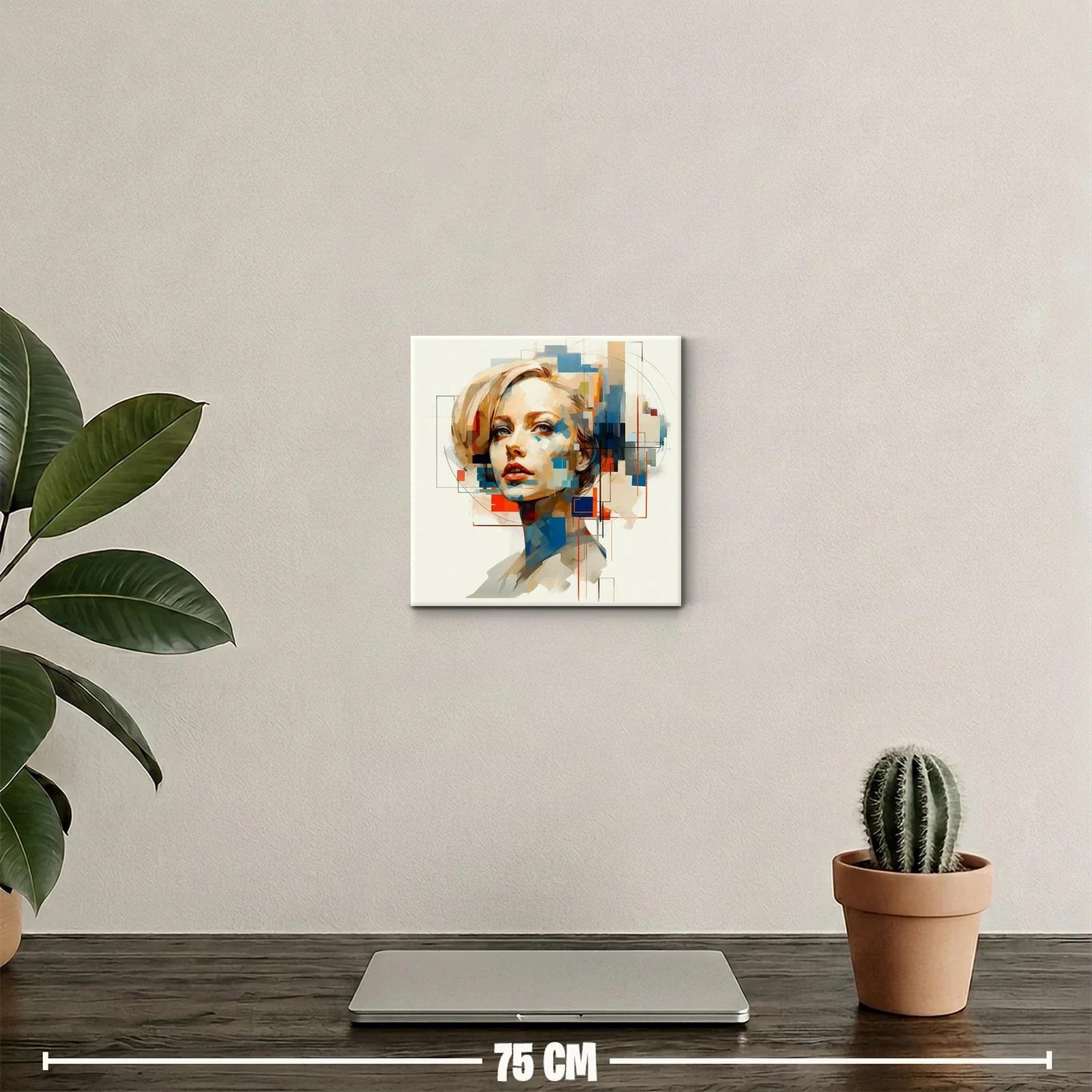 Retrato femenino con geometría y colores vibrantes — miniatura 2