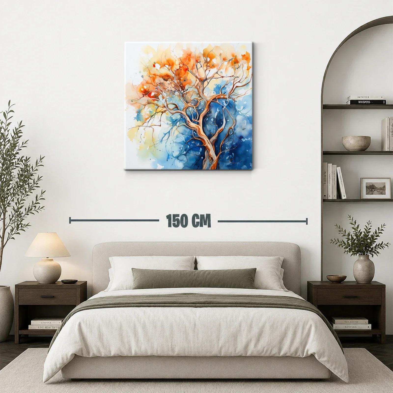 Árbol vibrante en tonos cálidos y fríos contrastantes — miniatura 3