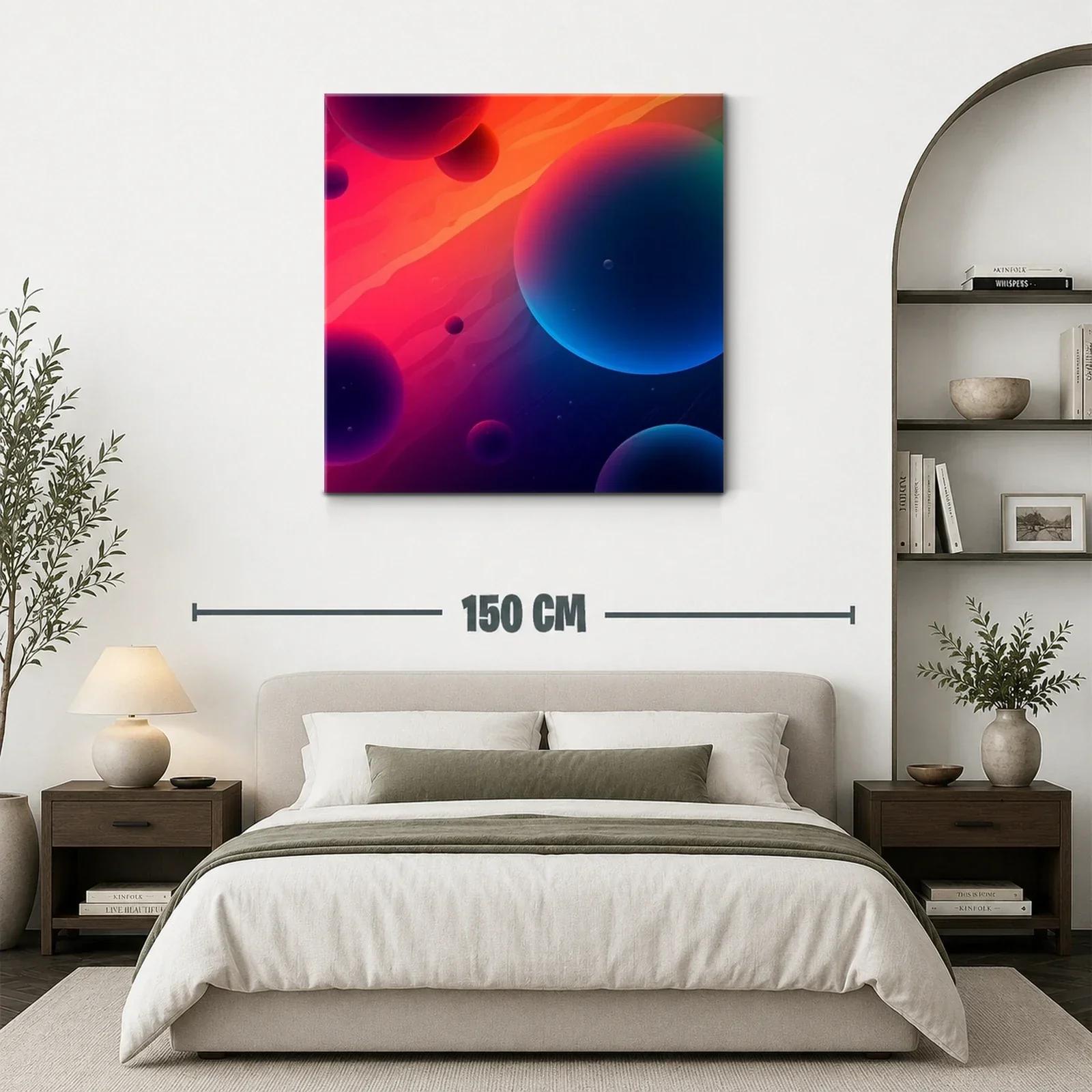 Composición abstracta con esferas en tonos cálidos y fríos — miniatura 3