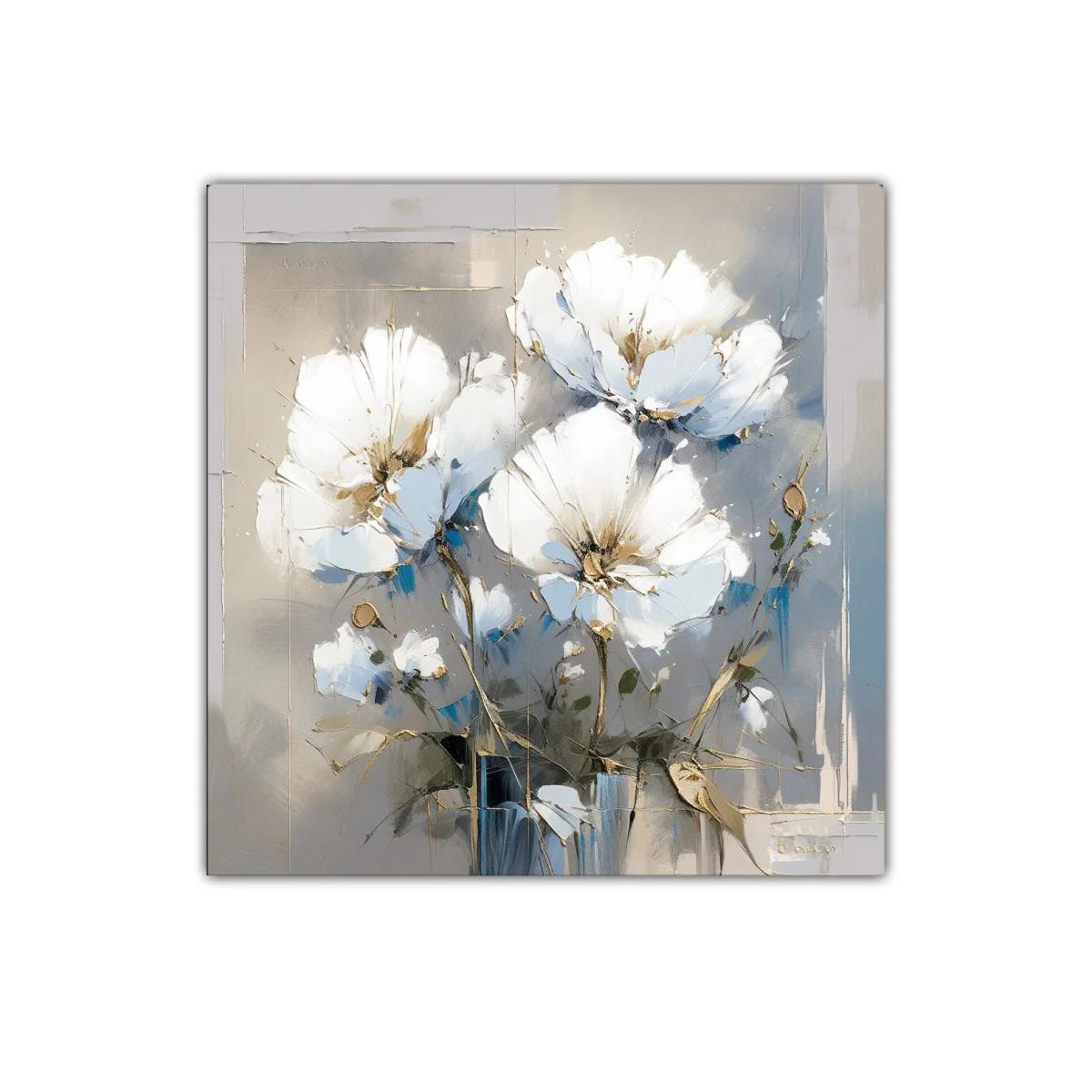 Cuadro floral con elegantes flores blancas y tonos neutros — imagen principal