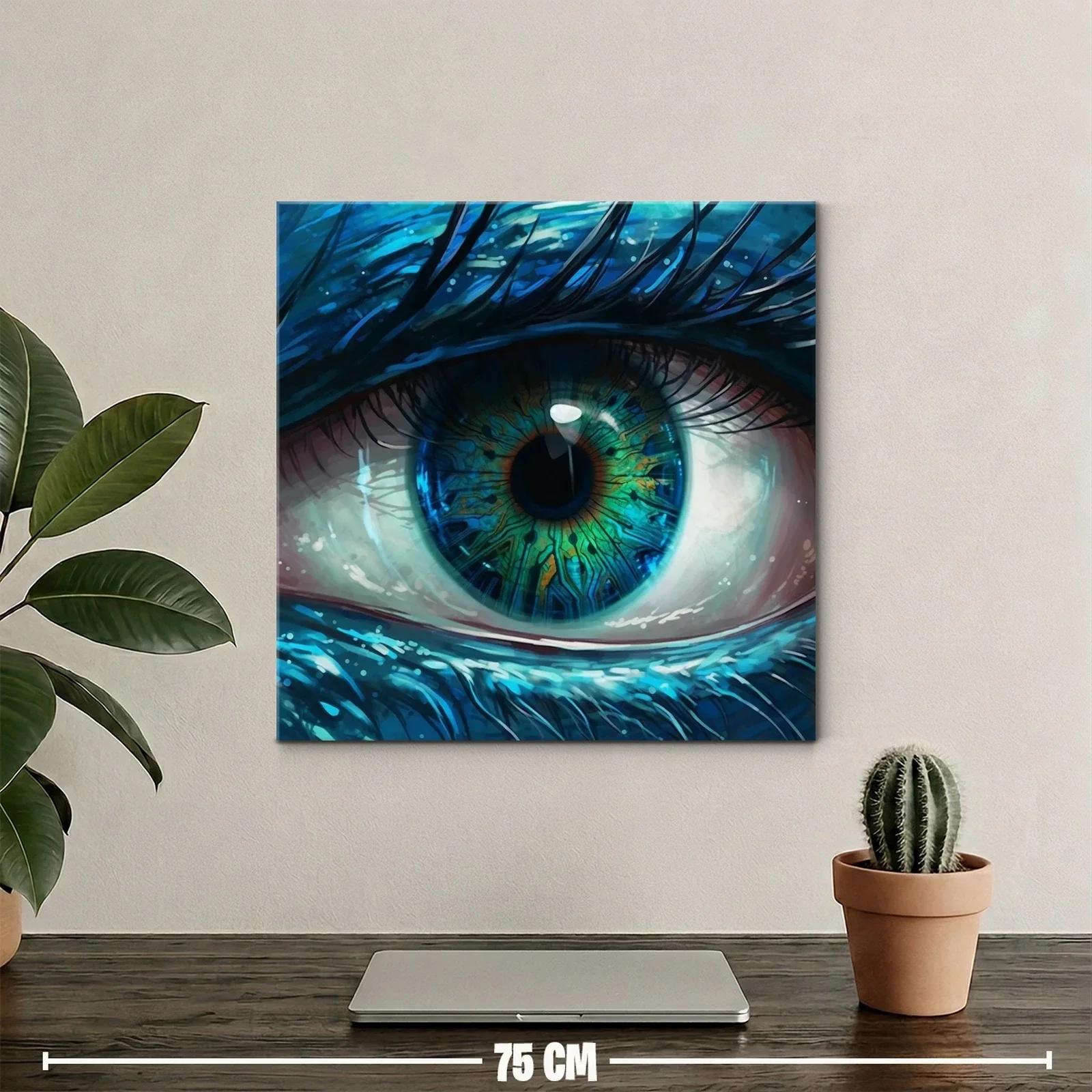 Impactante retrato de ojo con detalles tecnológicos — miniatura 2