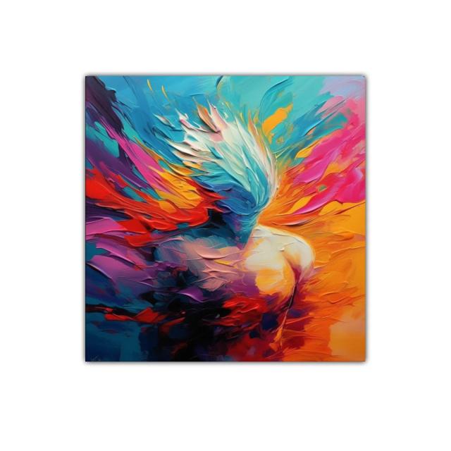 Explosión de colores vivos en figura abstracta dinámica