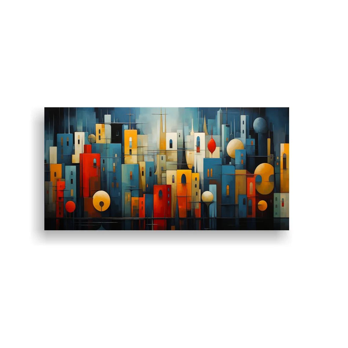 Cuadro ciudad abstracta con cúpulas redondeadas