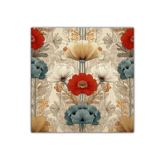 Cuadro floral con diseño vibrante y colores cálidos