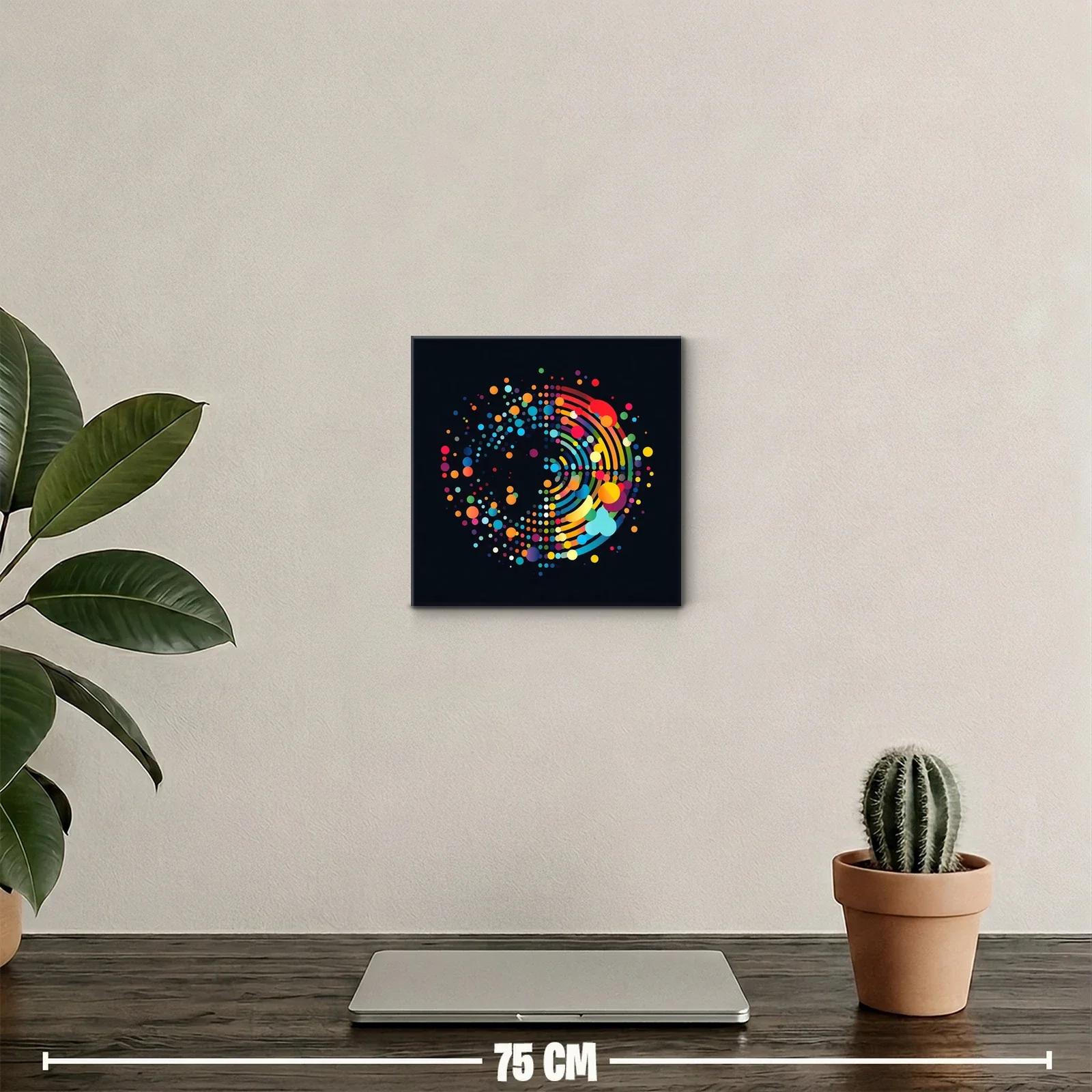 Cuadro decorativo con diseño abstracto y colorido circular — miniatura 2