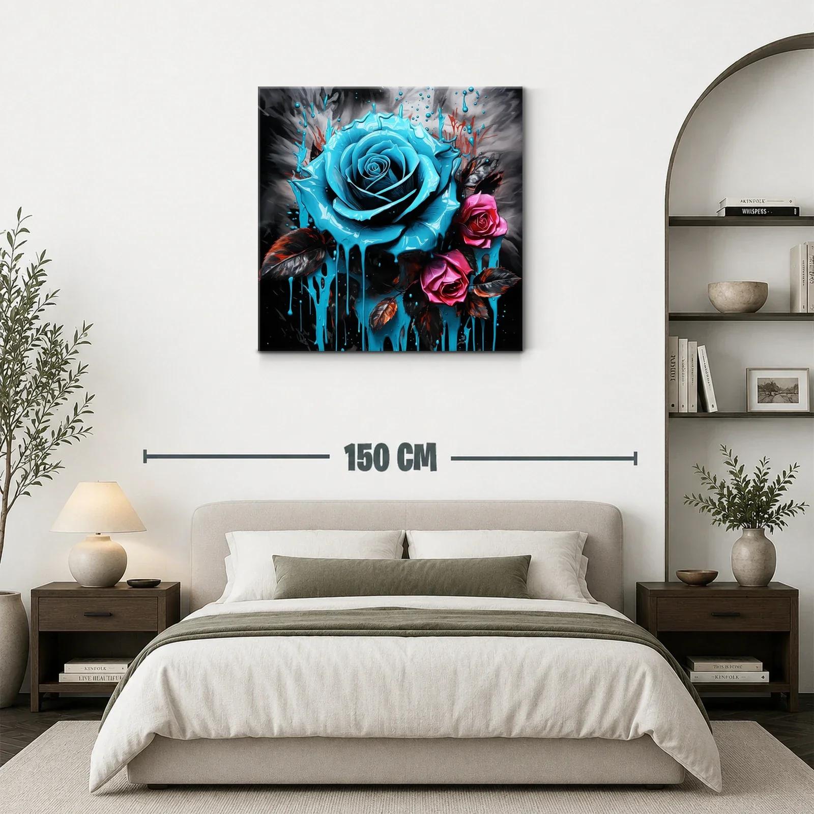 Rosas vibrantes con efecto pintura líquida en tonos intensos — miniatura 3