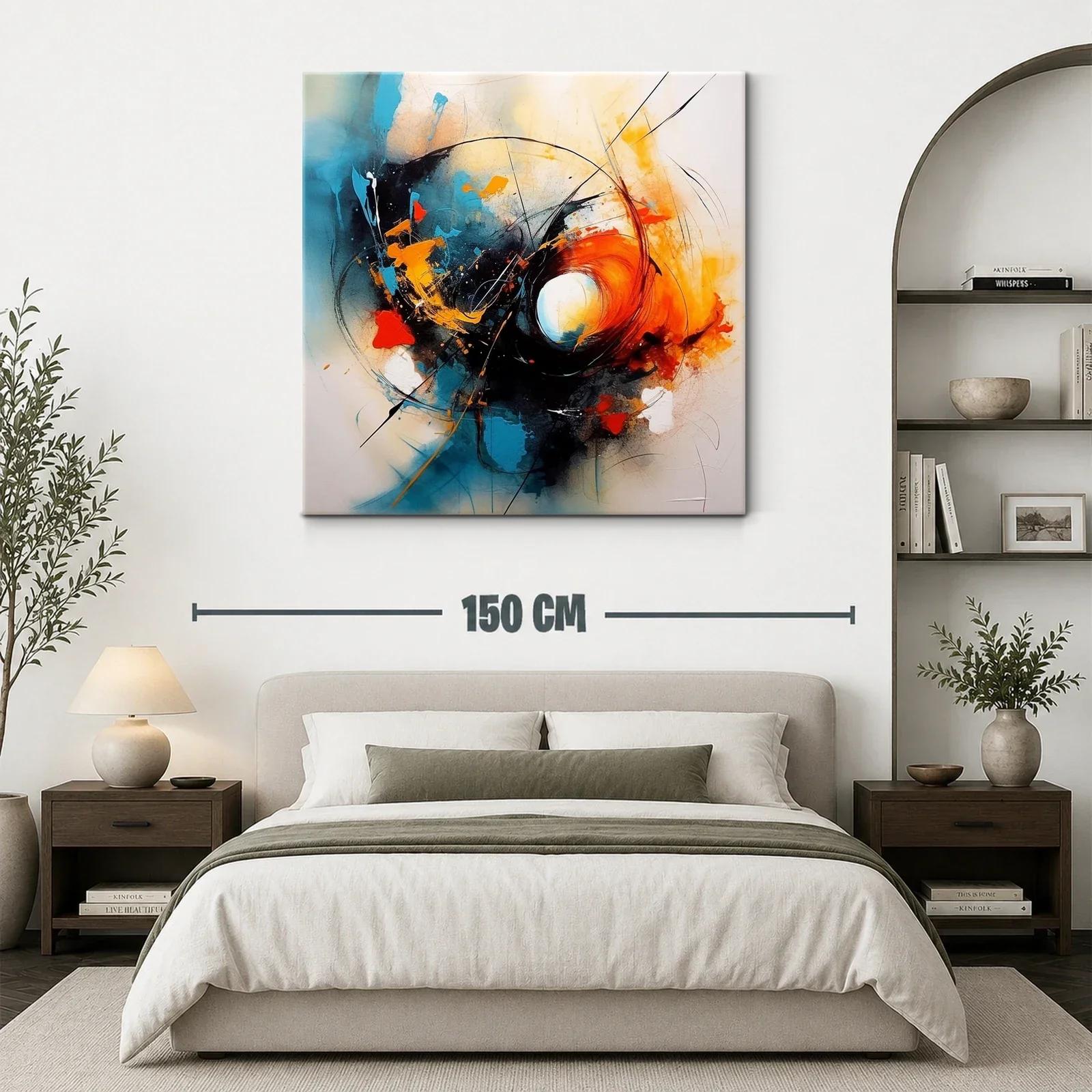 Cuadro abstracto con vibrantes tonos contrastantes y energía dinámica — miniatura 3