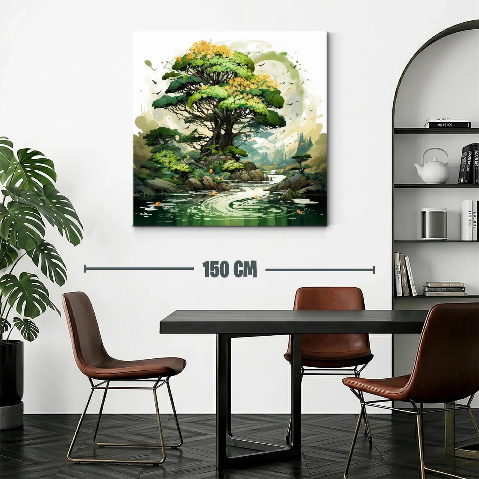 Paisaje natural con árbol frondoso y río sereno — miniatura 2