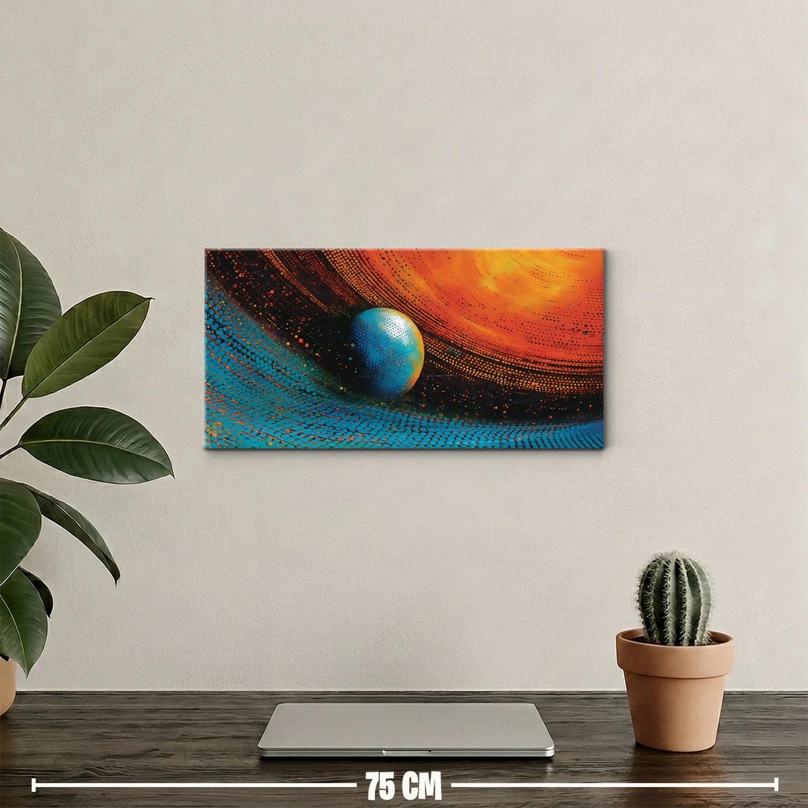Cuadro planeta azul con remolino luminoso — miniatura 2