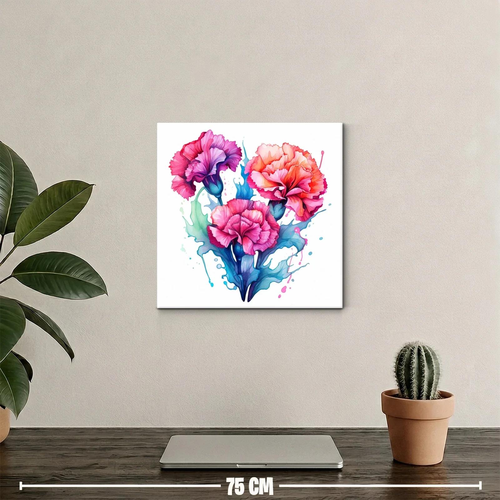 Vibrante ramo de claveles en tonos rosas y azules — miniatura 2