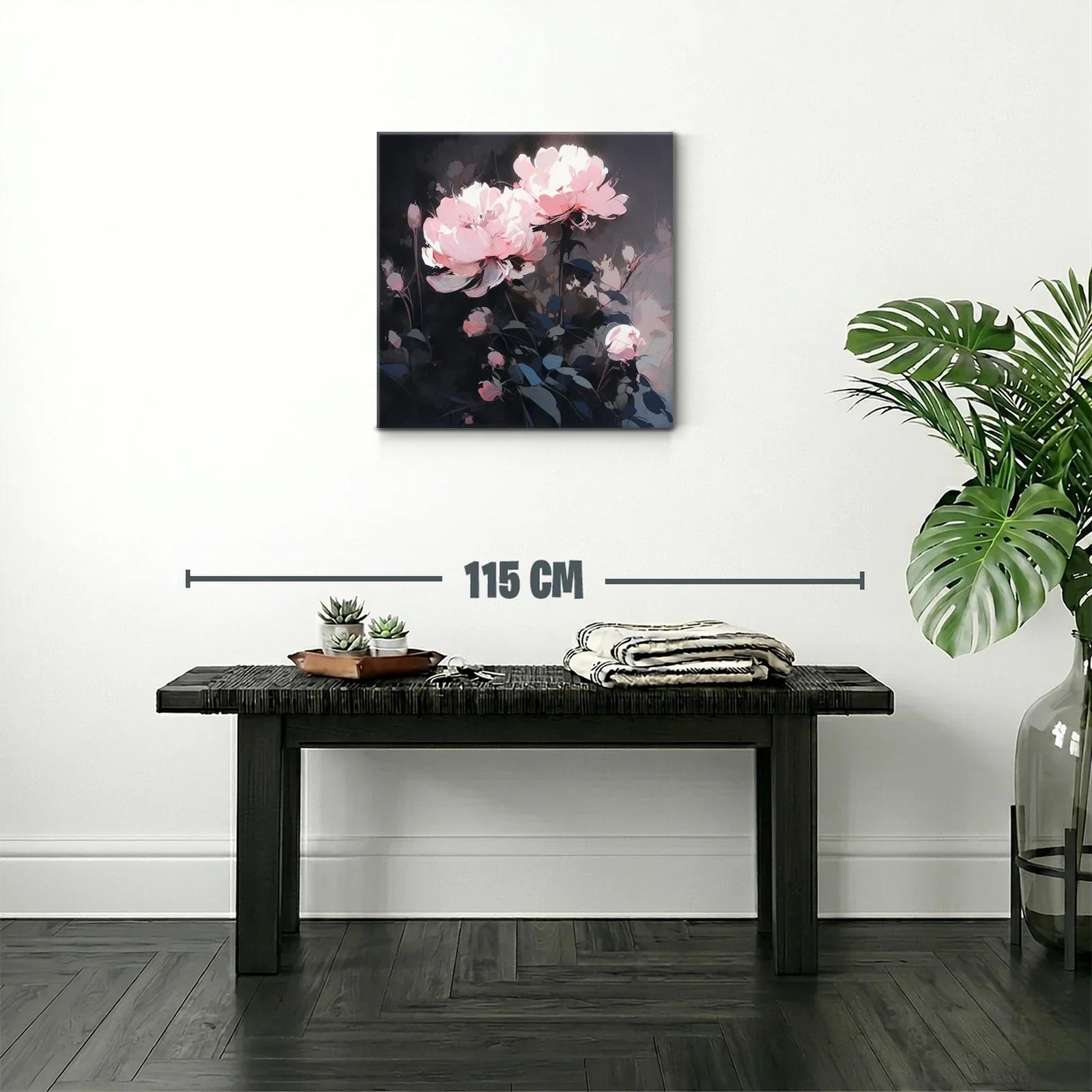 Flores delicadas en tonos suaves sobre fondo oscuro — miniatura 2