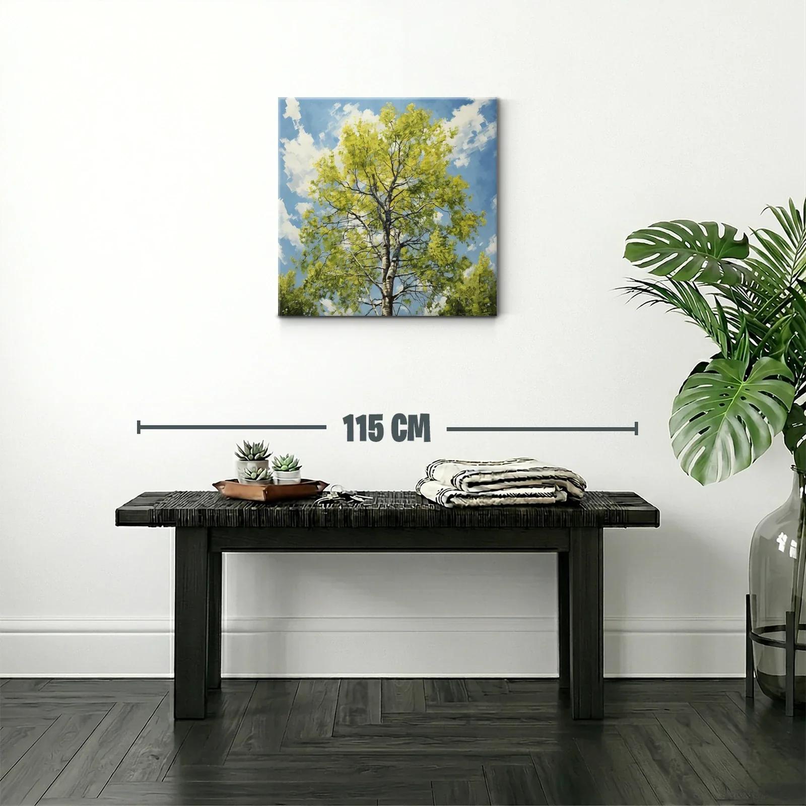 Cuadro de árbol con follaje verde bajo cielo azul claro — miniatura 2