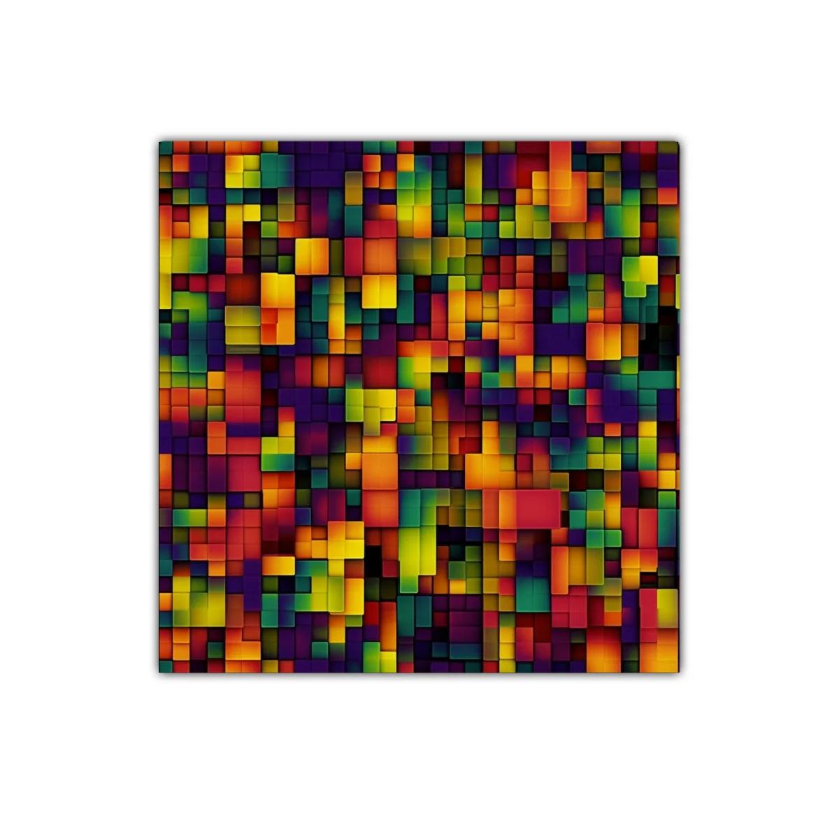 Cuadro abstracto geométrico en colores cálidos y vibrantes — imagen principal